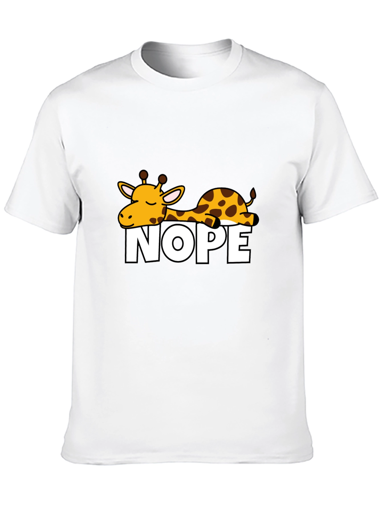 Black Nope Giraffe Graphic Tee - Unisex Black T-Shirt view 10