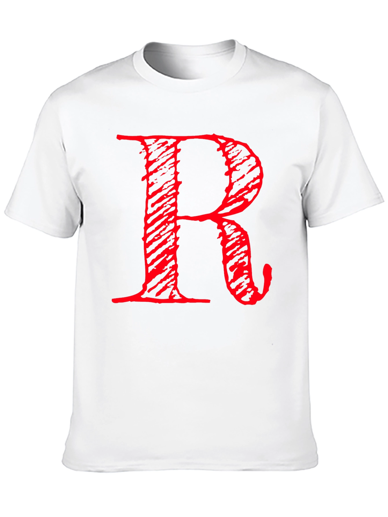 Black Bold Red R Graphic Print Black T-Shirt view 10
