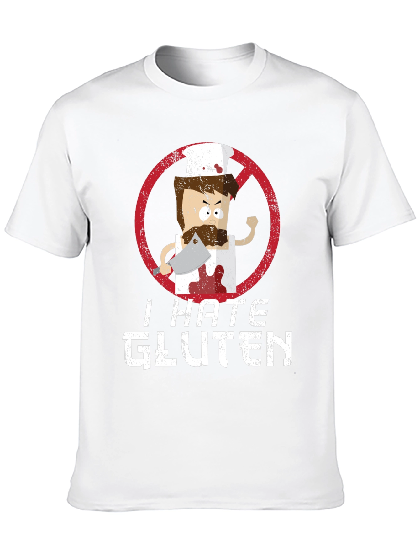 Black I Hate Gluten T-Shirt - Chef Graphic Tee view 10