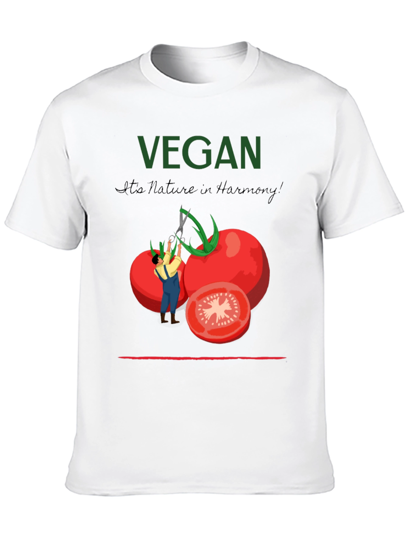 Black Vegan Tomato Graphic T-Shirt - Nature in Harmony view 10