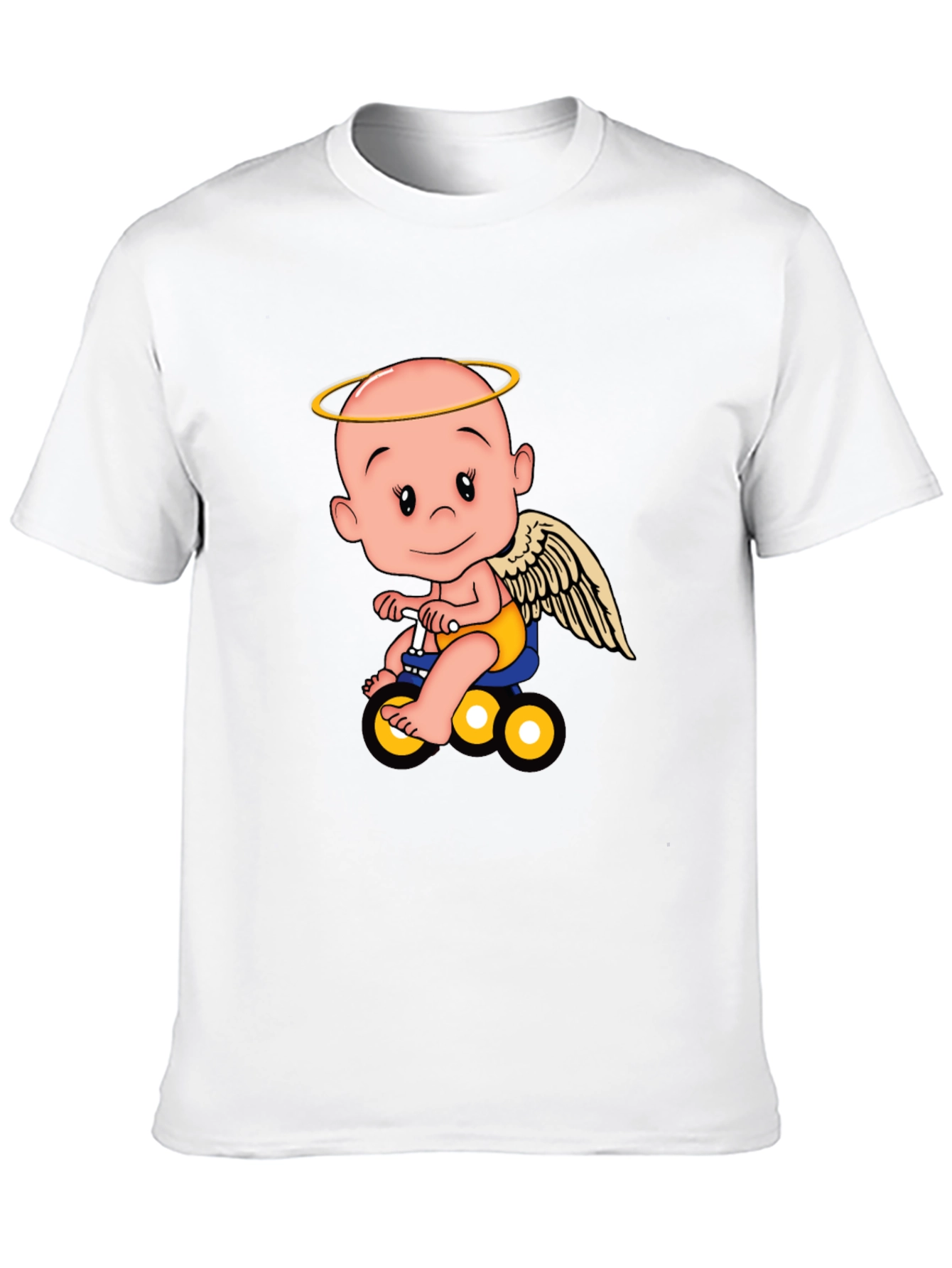 Black Angel Baby on Bike Graphic Tee - Black view 10