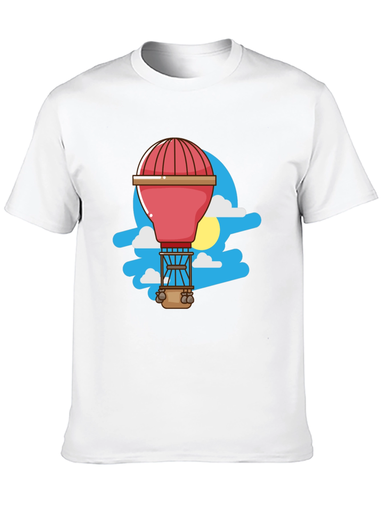 Black Cartoon Hot Air Balloon Graphic Tee - Black view 10
