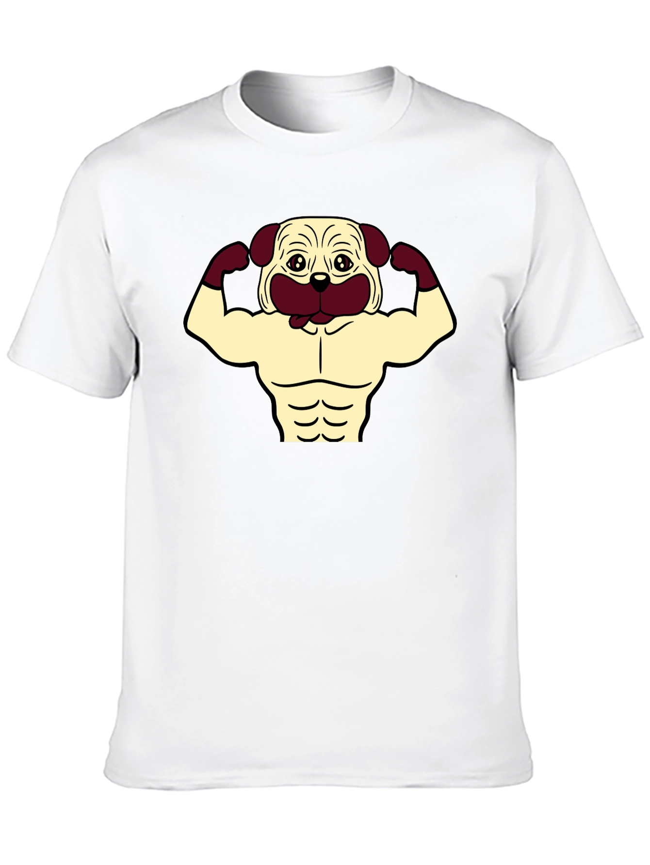 Black Pug Muscle T-Shirt - Black Graphic Tee view 10