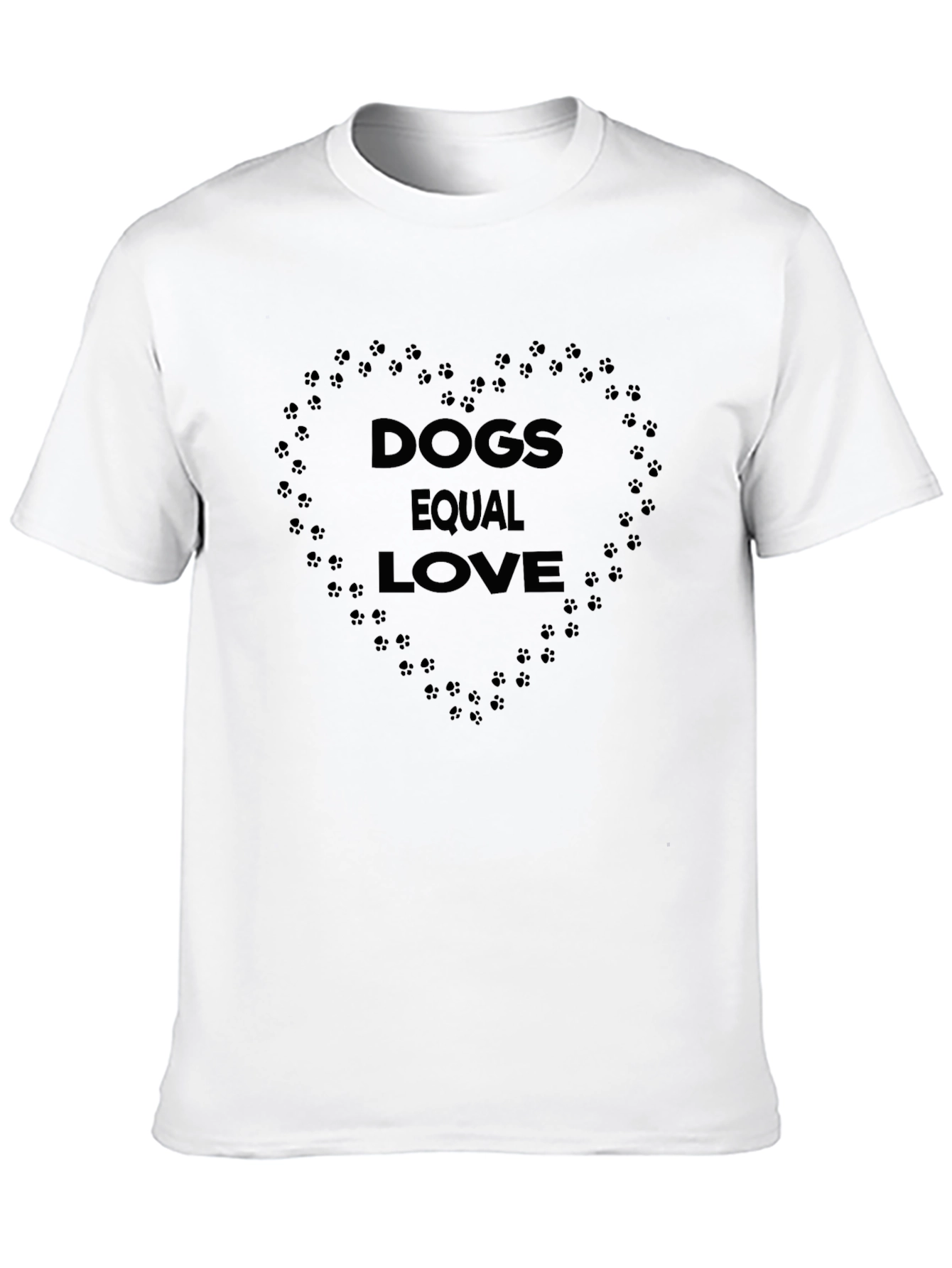 Black Dogs Equal Love Heart Print Black T-Shirt view 10
