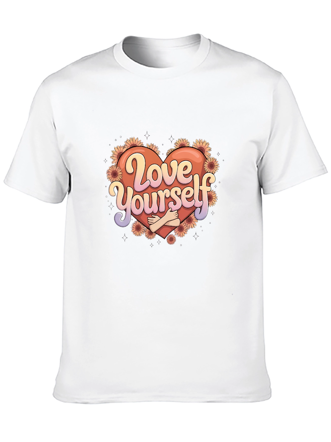 Black Love Yourself Graphic Tee - Heart & Flowers view 10