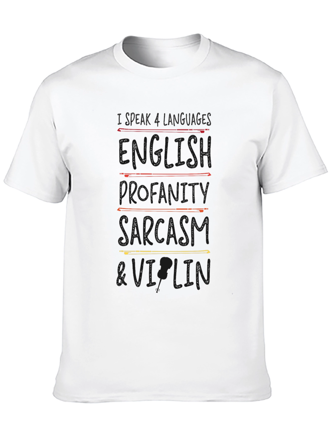Black English Profanity Sarcasm & Violin Black Graphic Tee view 10