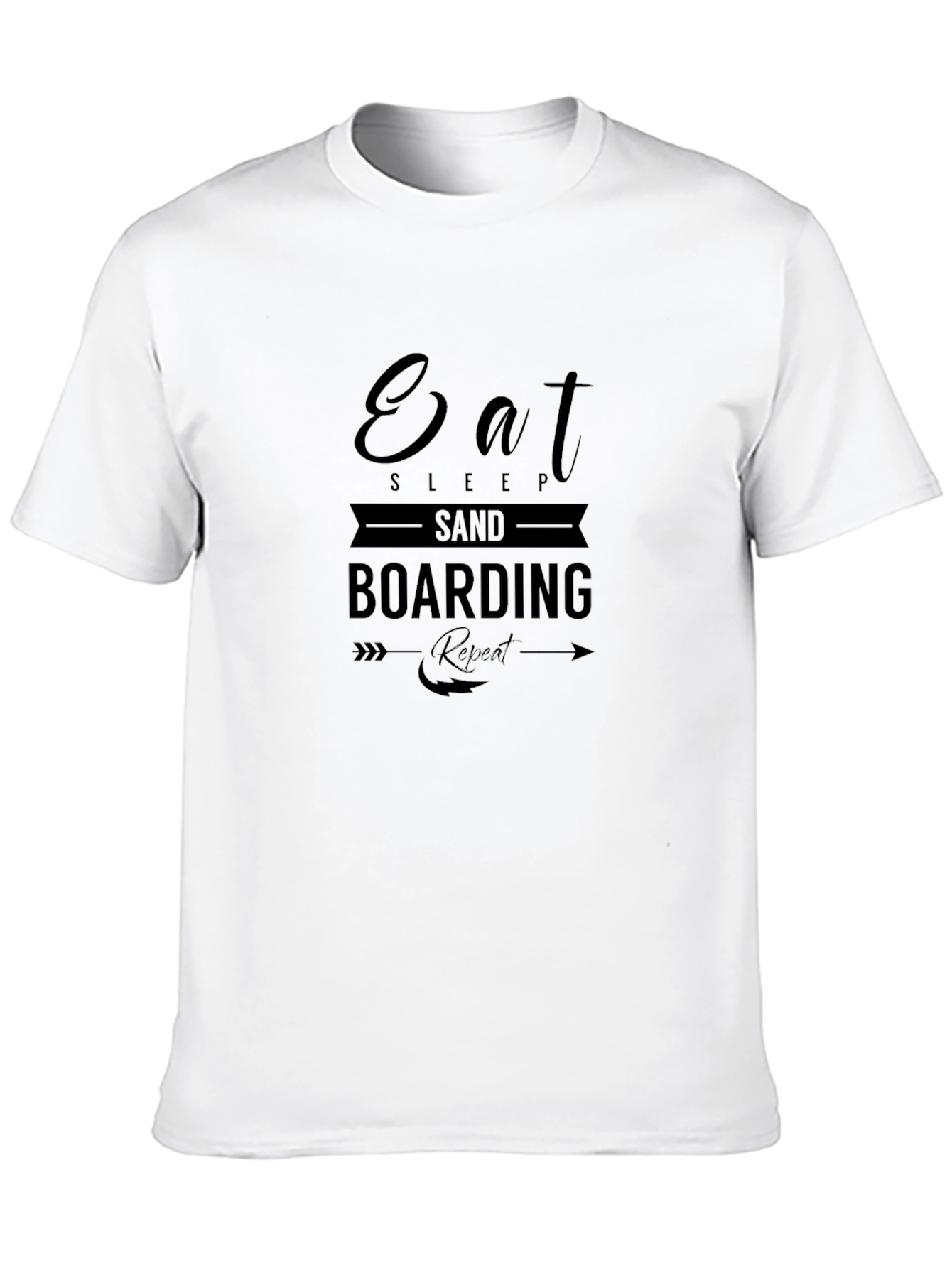 Black Eat Sleep Sand Boarding T-Shirt - Black Graphic Tee view 10