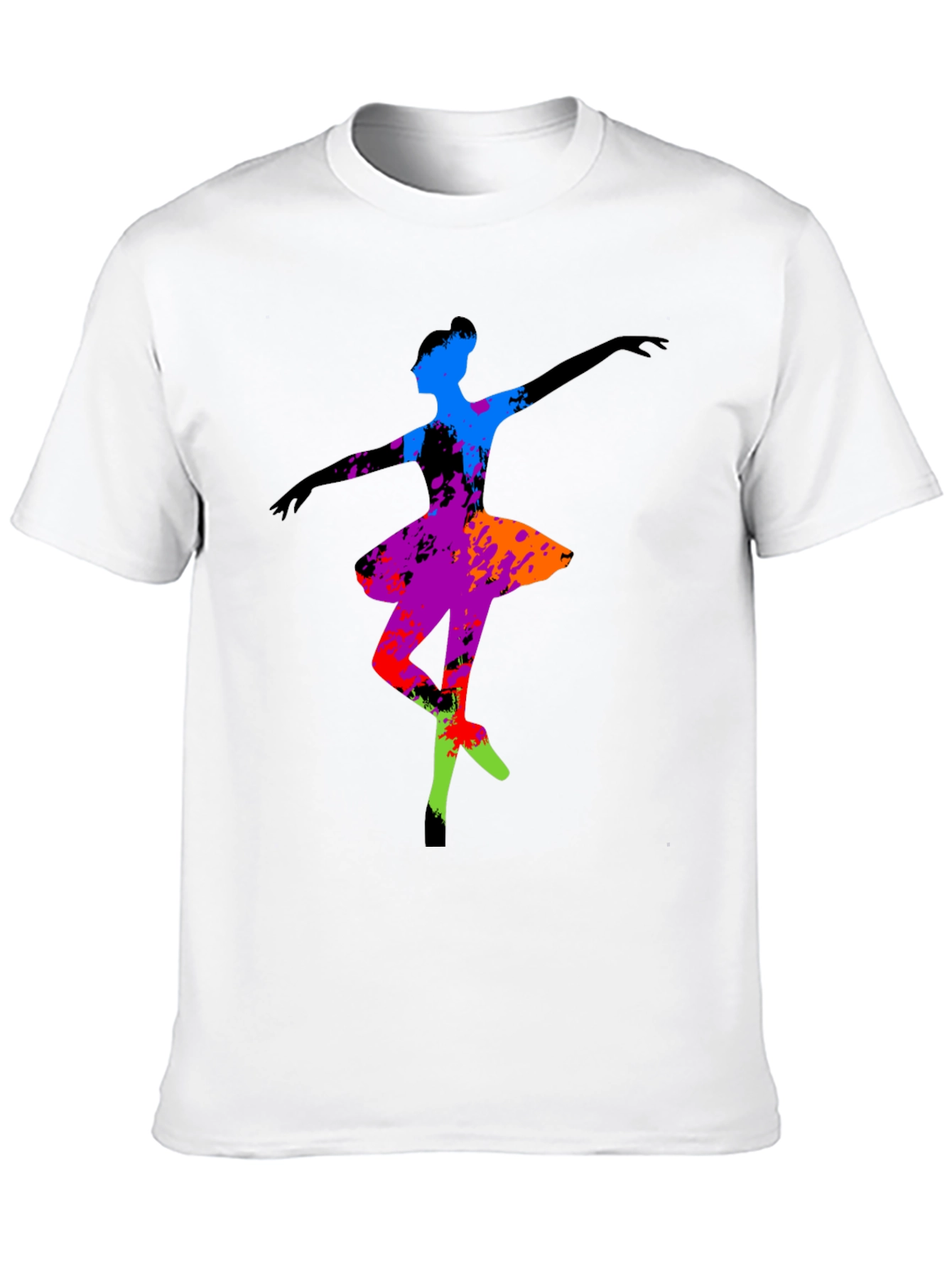 Black Abstract Ballerina Graphic Tee - Black view 10
