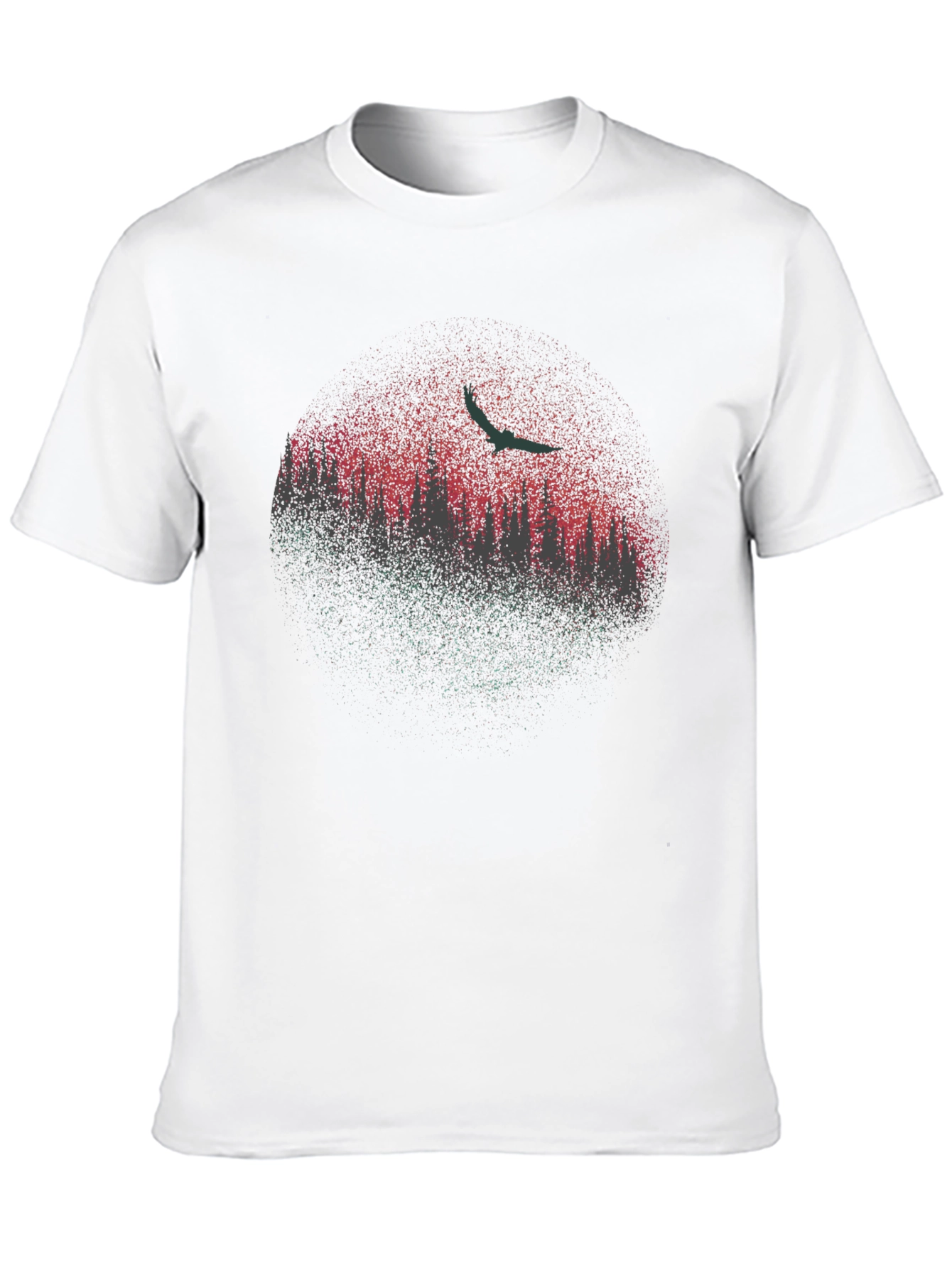 Black Nature Scene Graphic Tee - Black Cotton Blend view 10