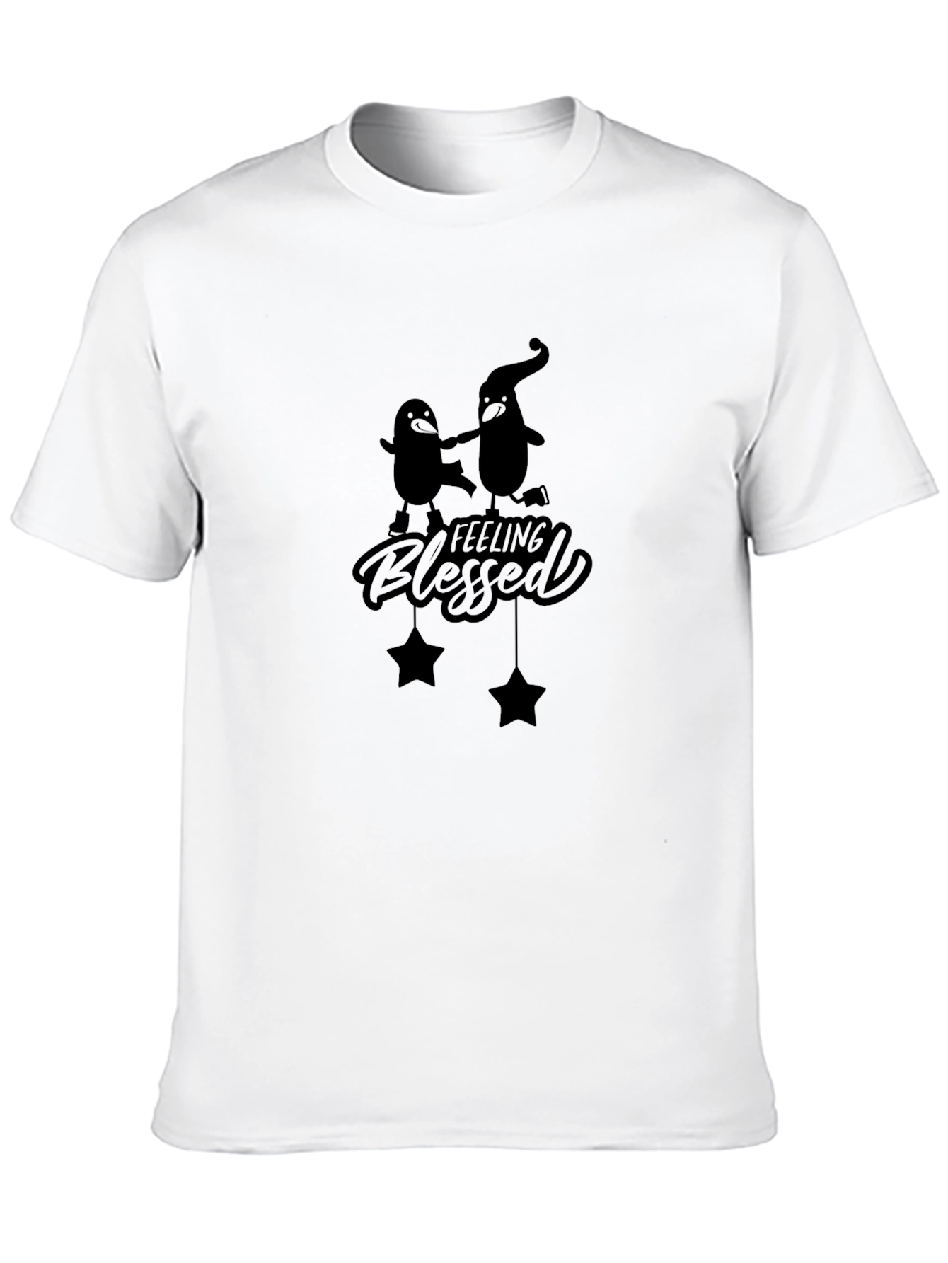 Black Feeling Blessed Graphic Black T-Shirt view 10