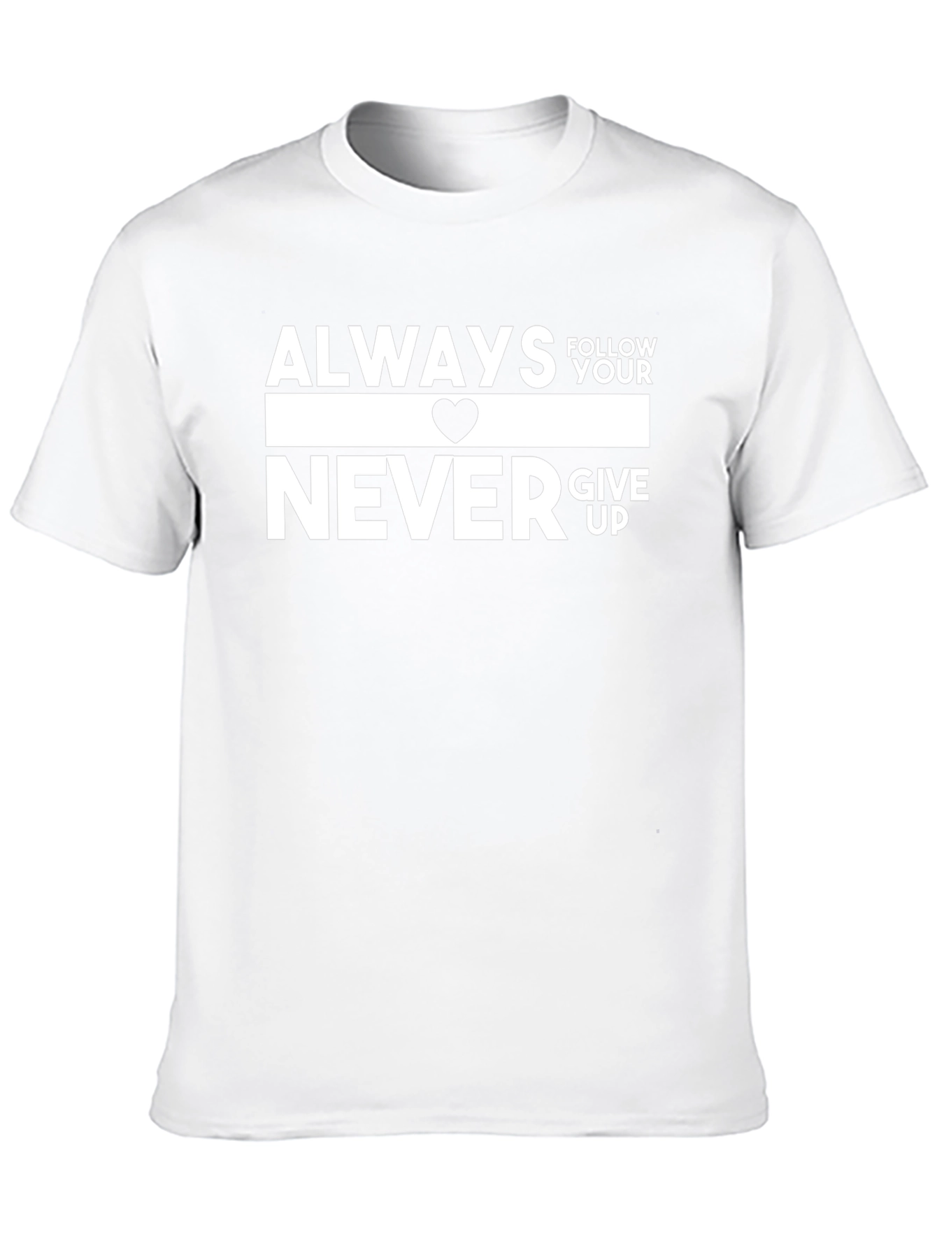 Black Inspirational Graphic Tee - Always Follow Your Heart T-Shirt view 10