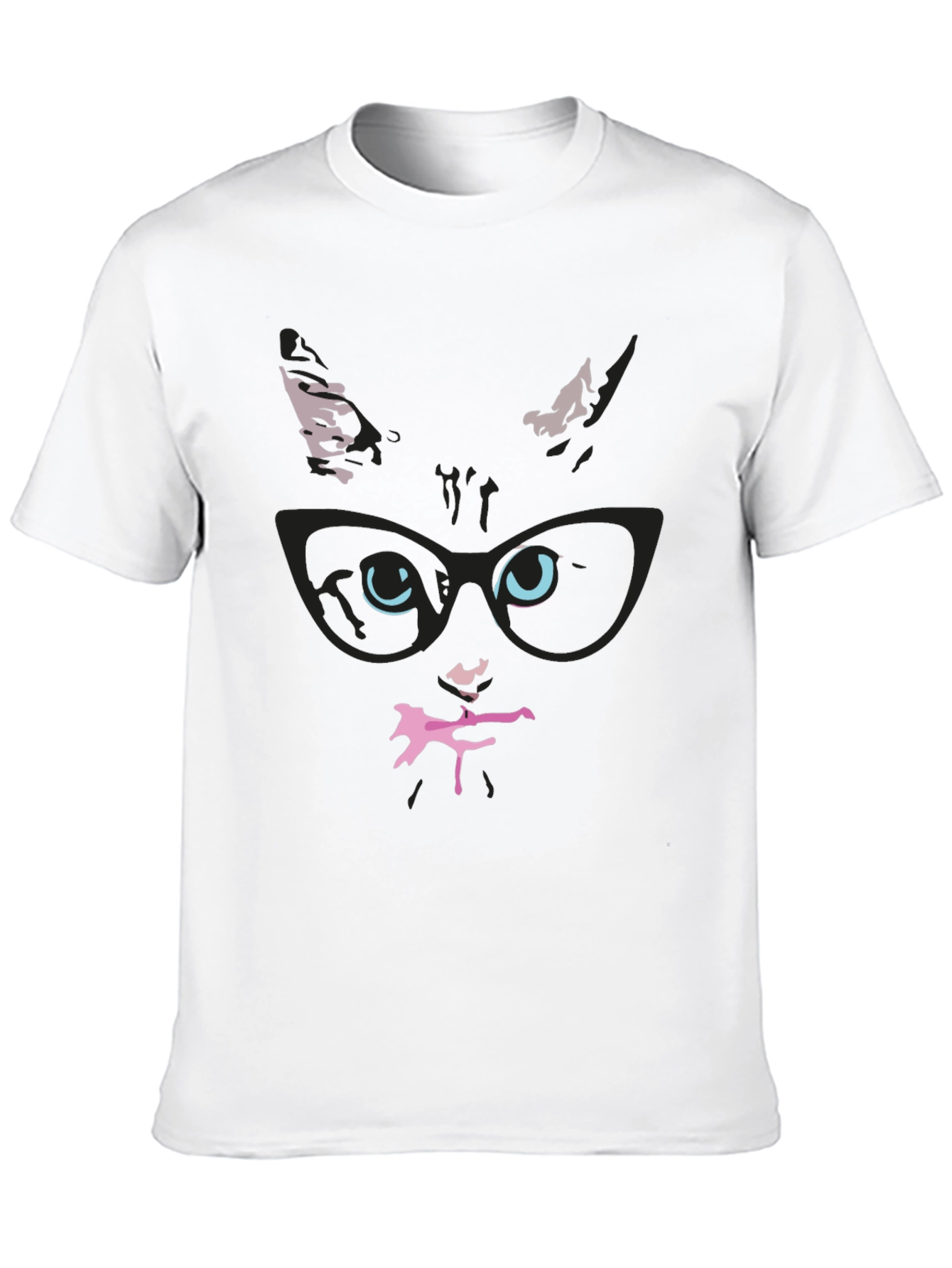 Black Cool Cat in Glasses T-Shirt view 10