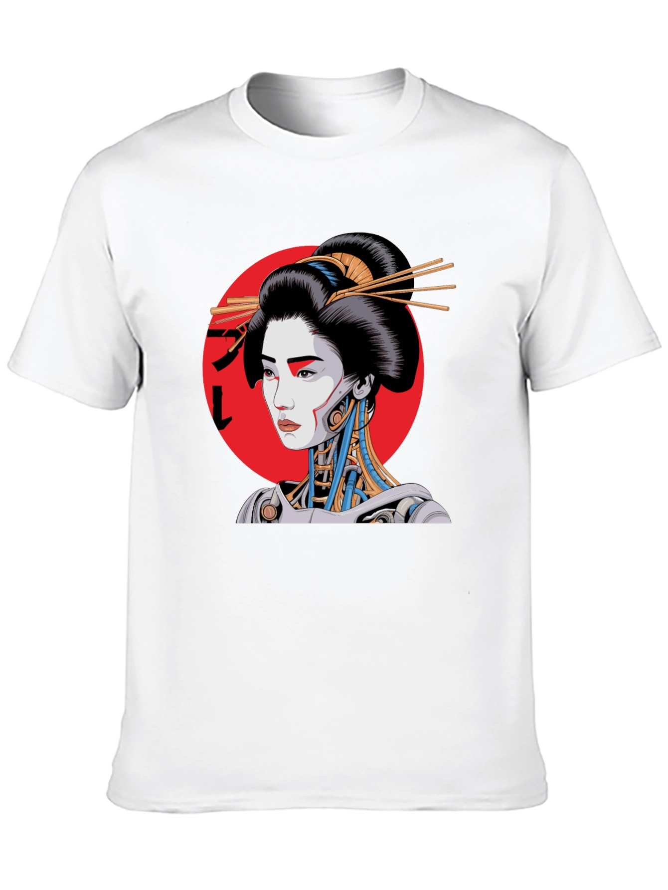 Black Cyberpunk Geisha Graphic Tee - Black view 10