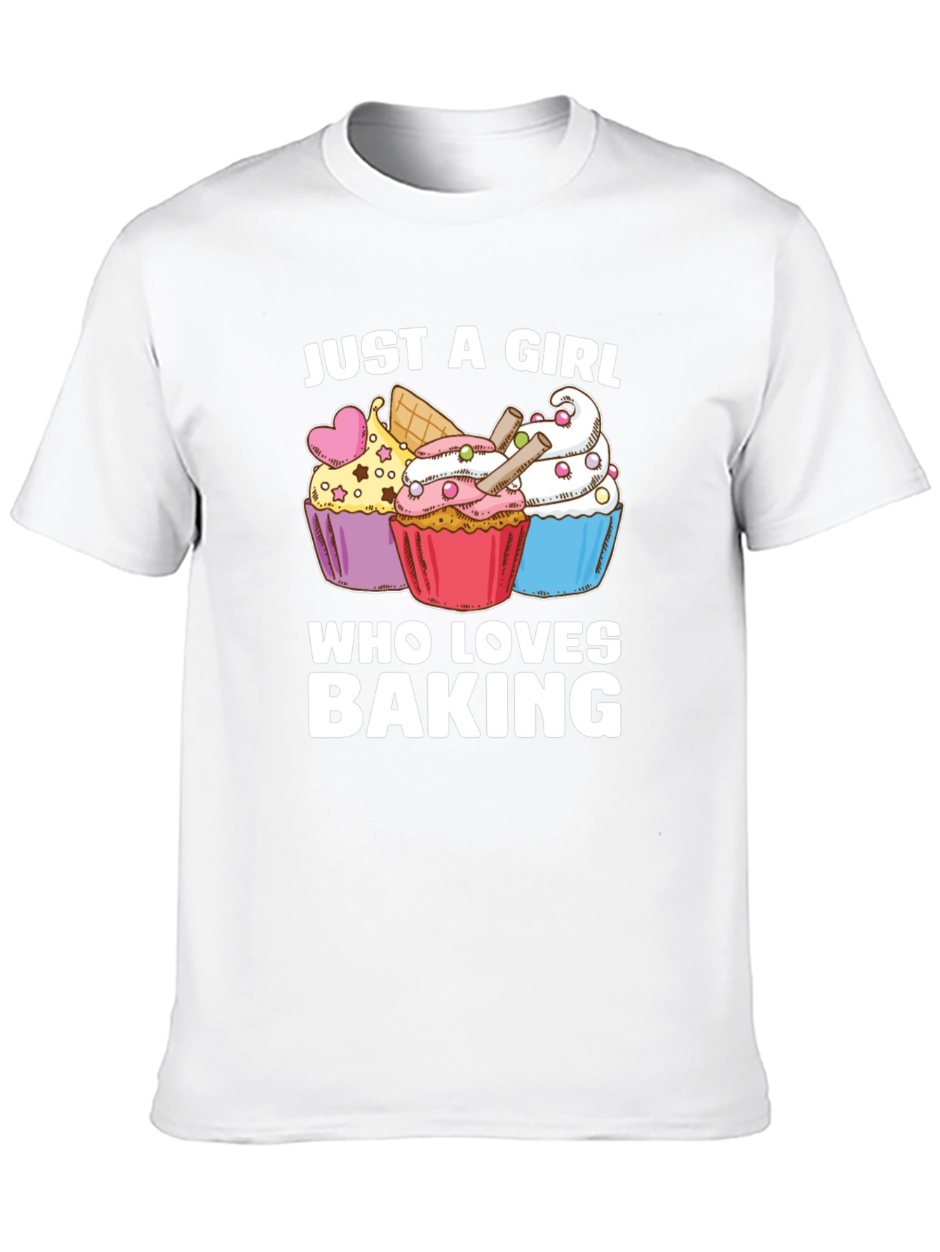 Black Just A Girl Who Loves Baking Cupcake T-Shirt view 10