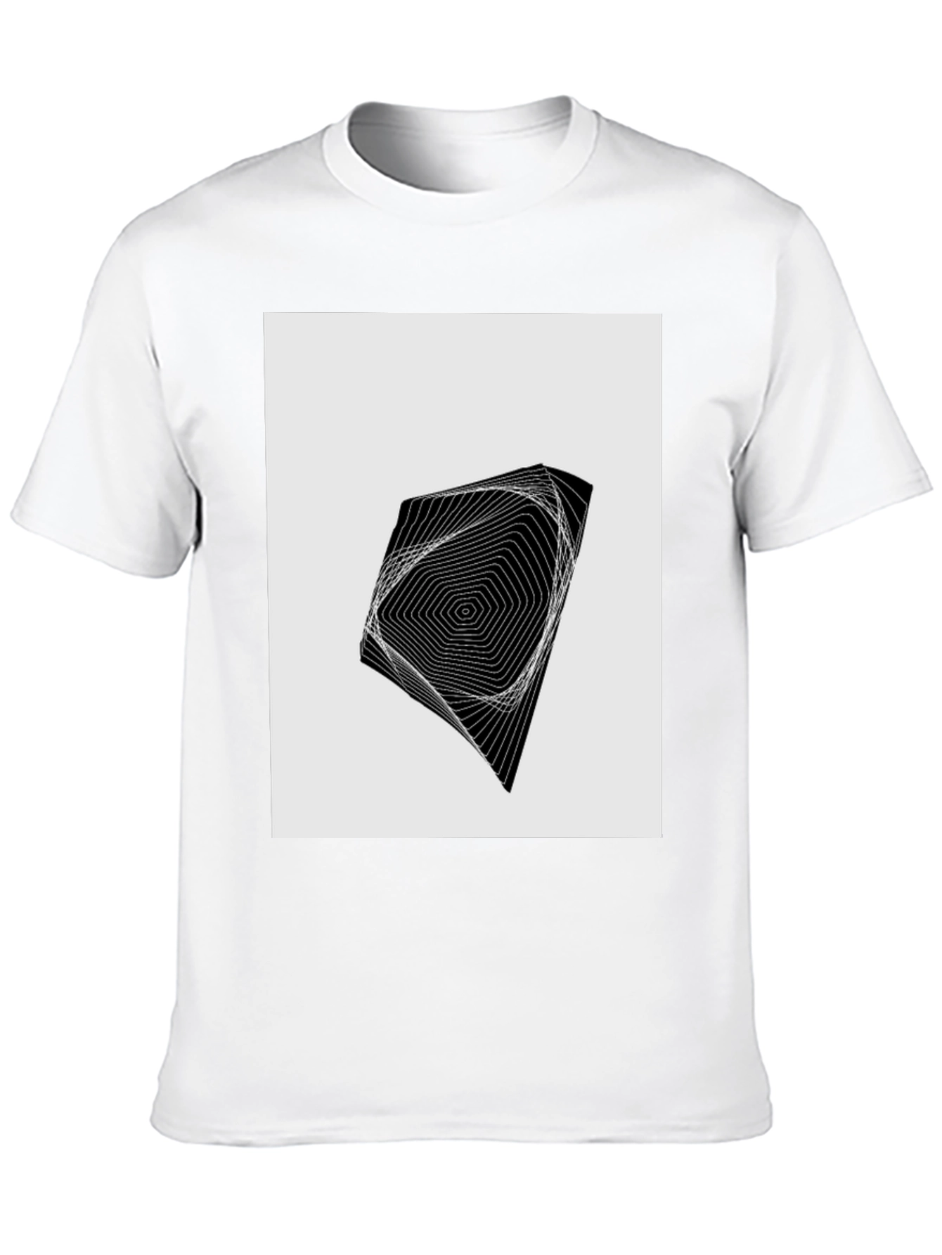 Black Geometric Illusion Graphic Tee view 10