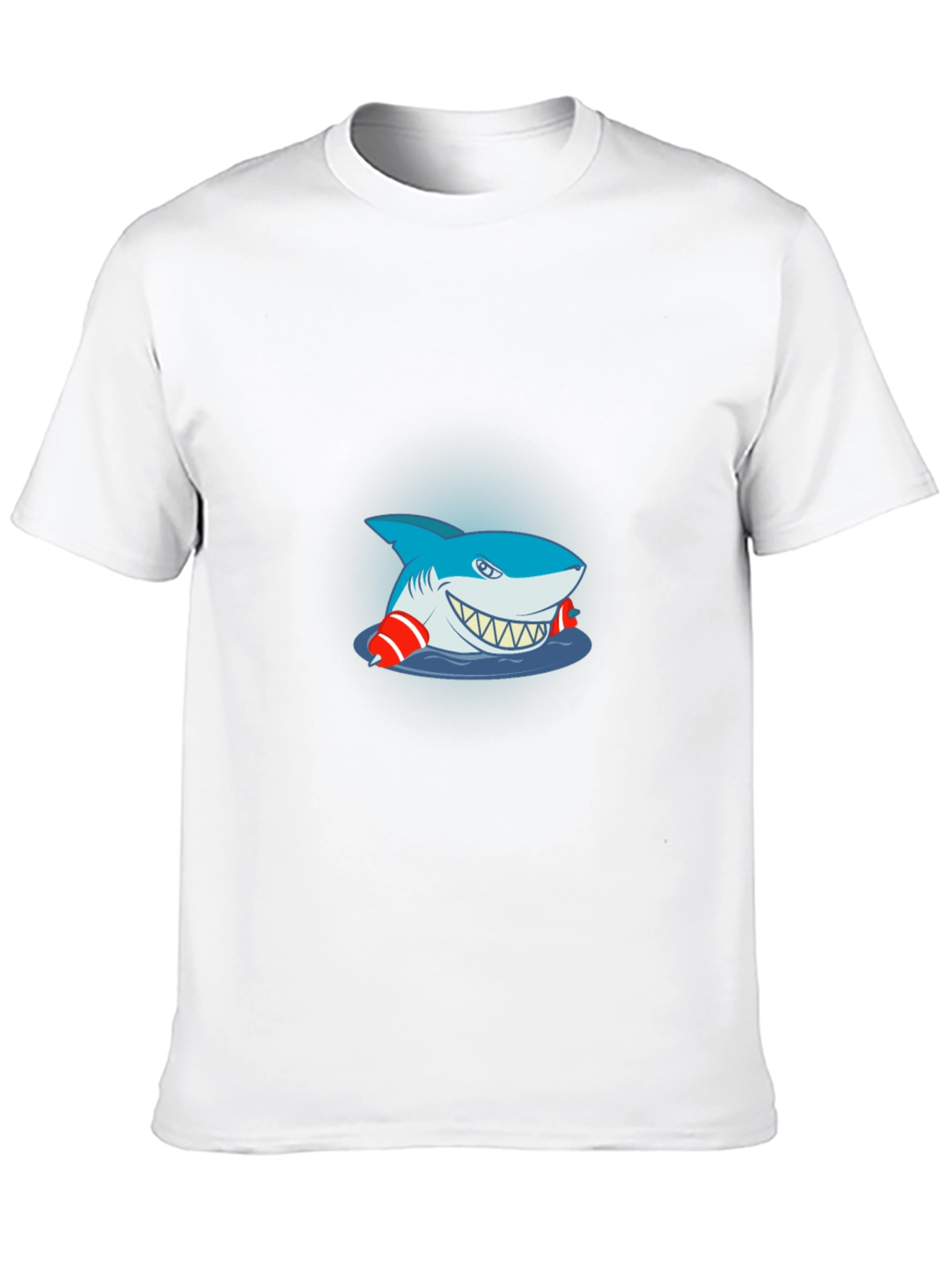 Black Cartoon Shark Graphic Tee - Black Cotton T-Shirt view 10