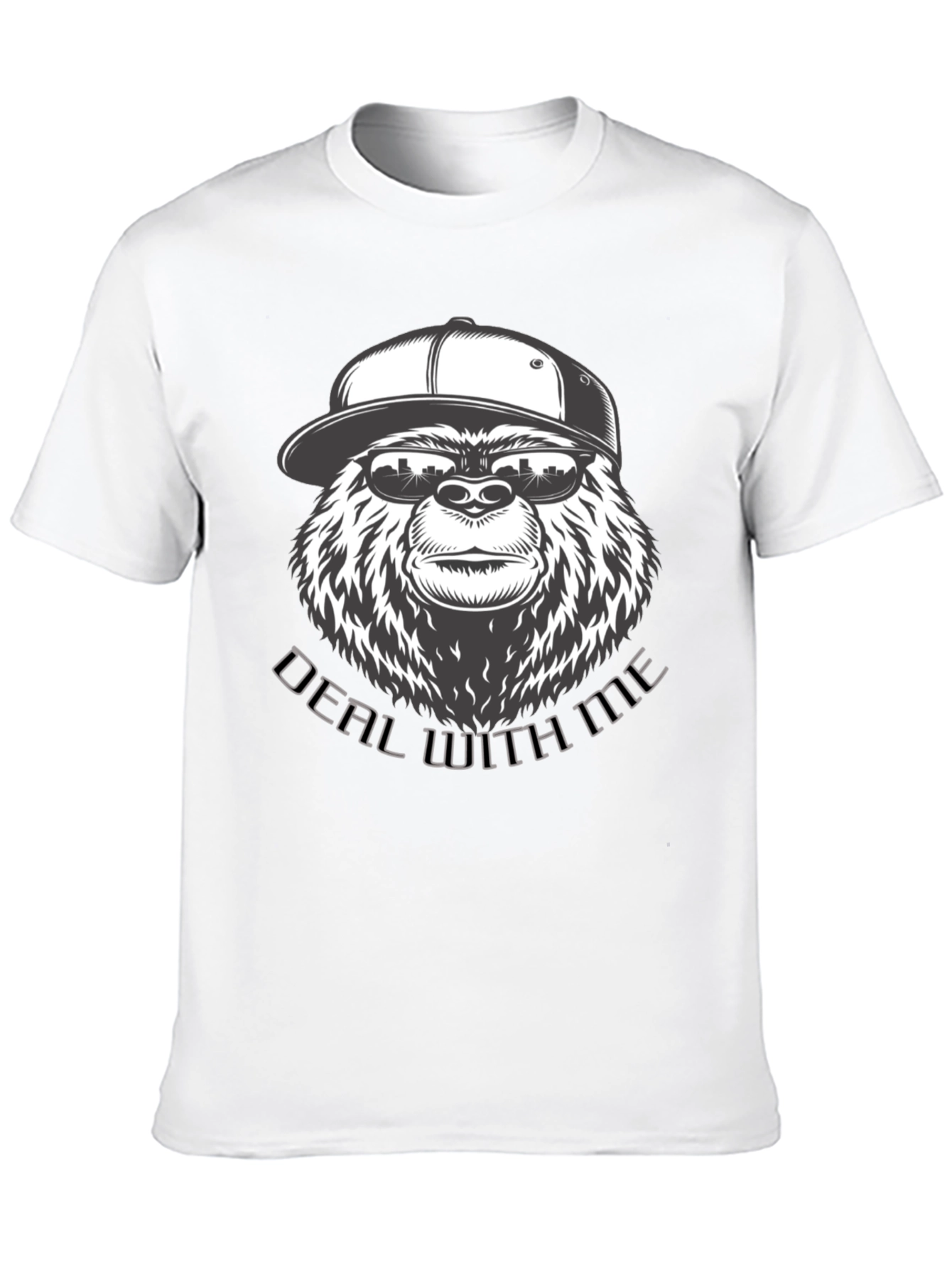 Black Cool Gorilla Deal With Me Black Graphic T-Shirt view 10