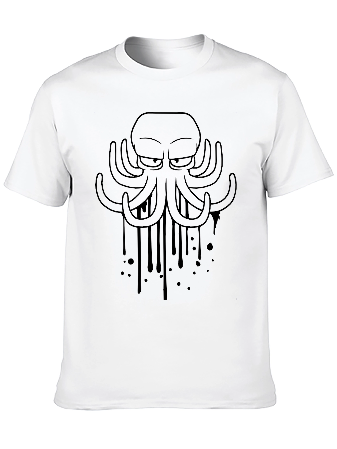 Black Squidward Drip Graphic T-Shirt - Black view 10