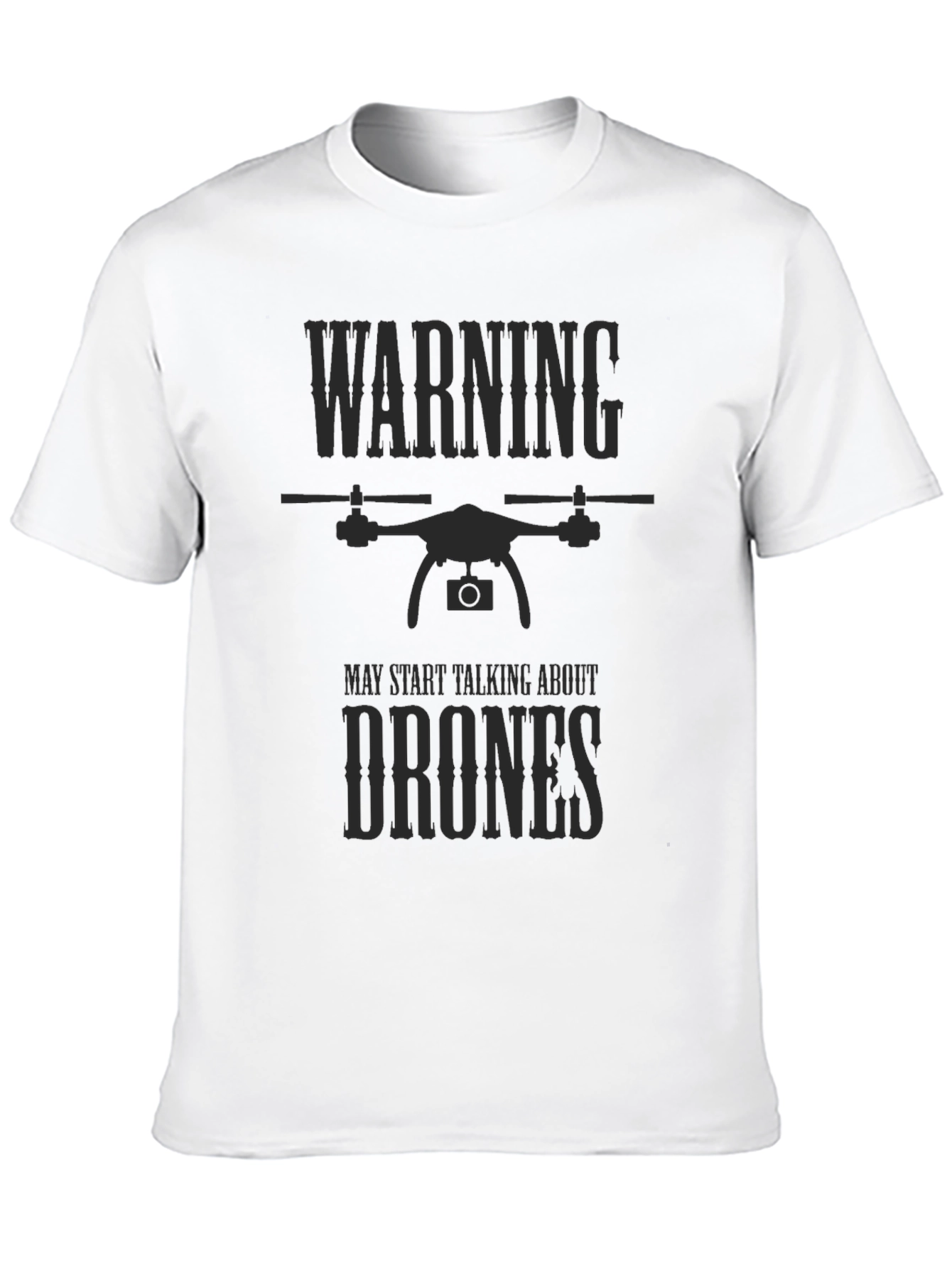 Black Warning Drones T-Shirt - Funny Drone Pilot Gift view 10