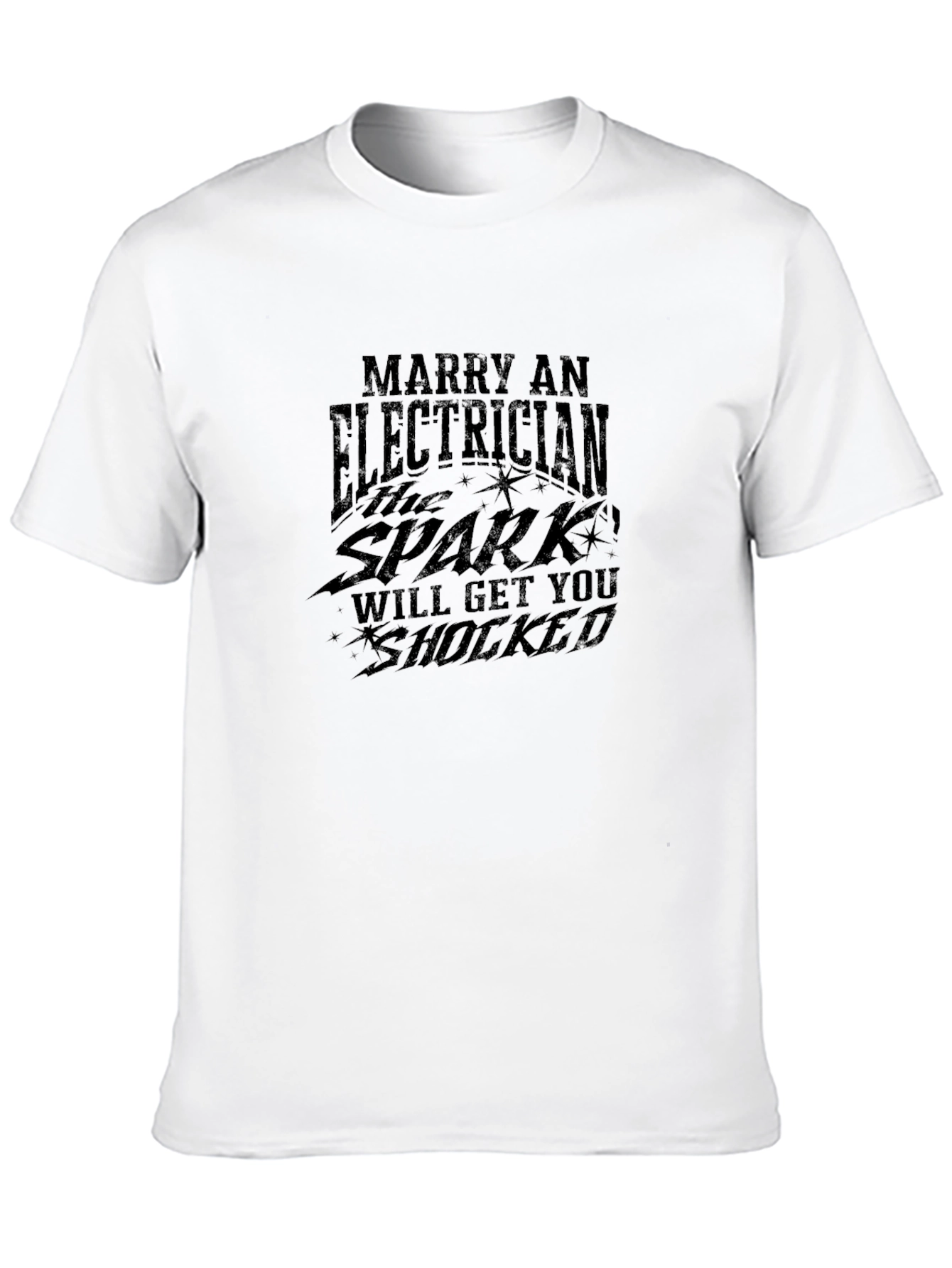 Black Marry an Electrician Humor T-Shirt view 10