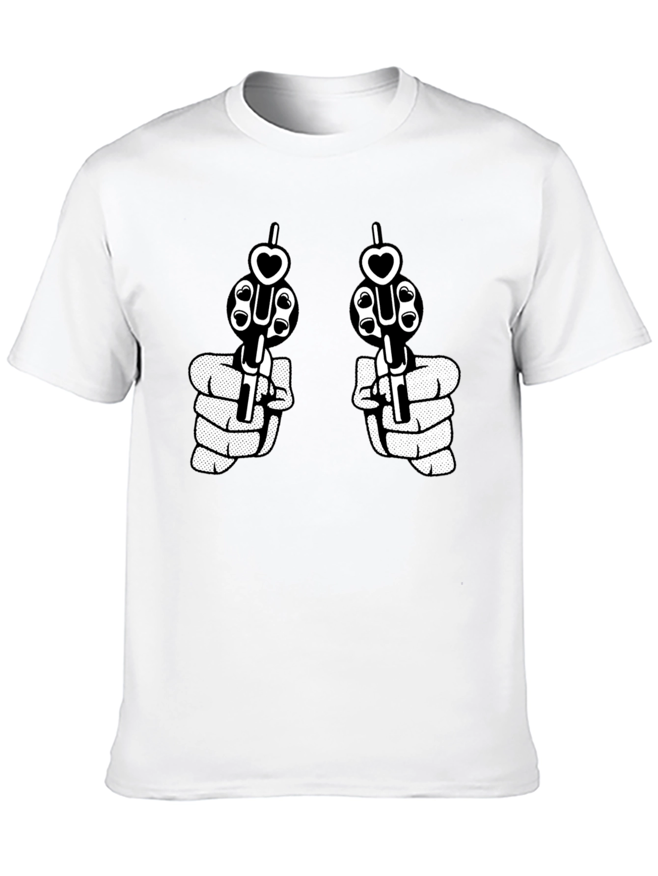 Black Guns and Hearts Graphic Tee - Black view 10