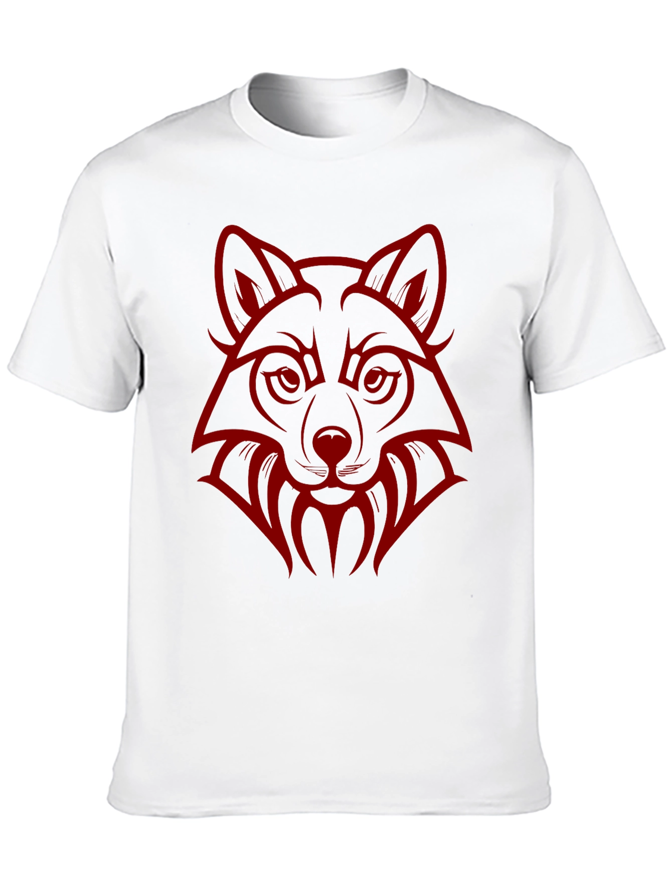 Black Wolf Head Graphic Print Crew Neck T-Shirt view 10