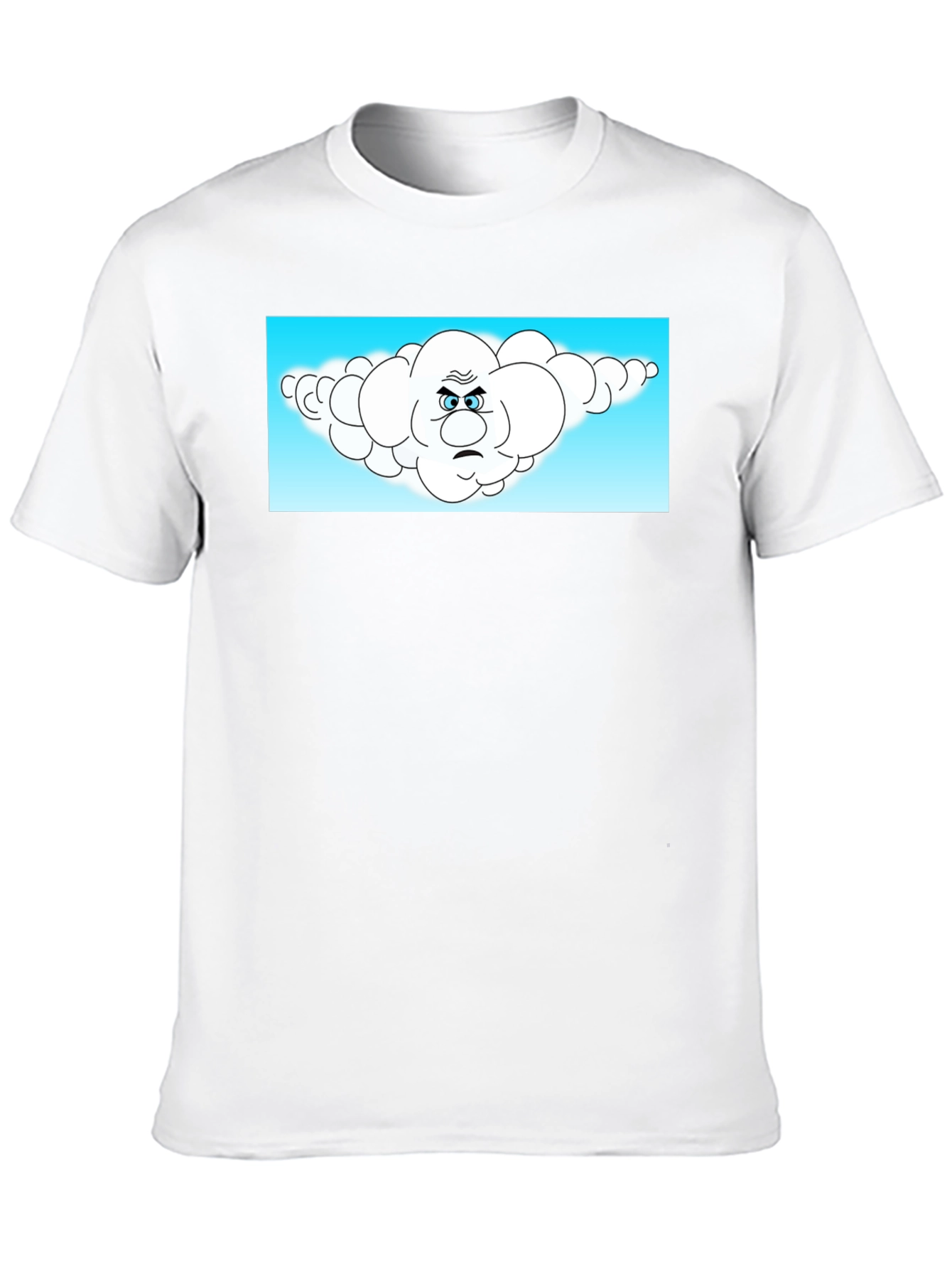Black Grumpy Cloud Cartoon Black T-Shirt view 10