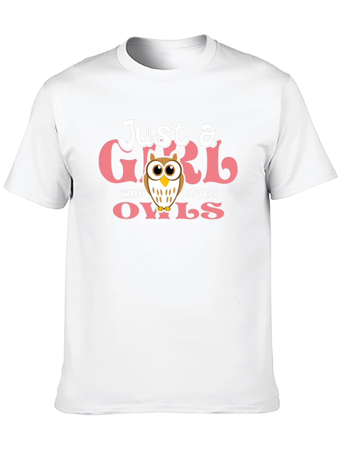 Black Just a Girl Who Loves Owls T-Shirt view 10