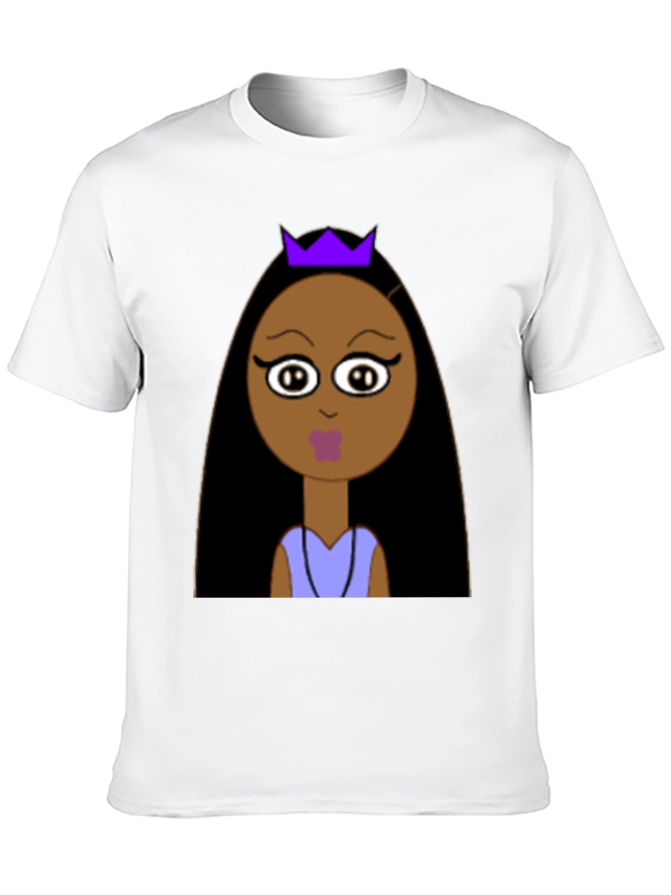 Black Cartoon Princess Graphic Tee - Unisex Black T-Shirt view 10
