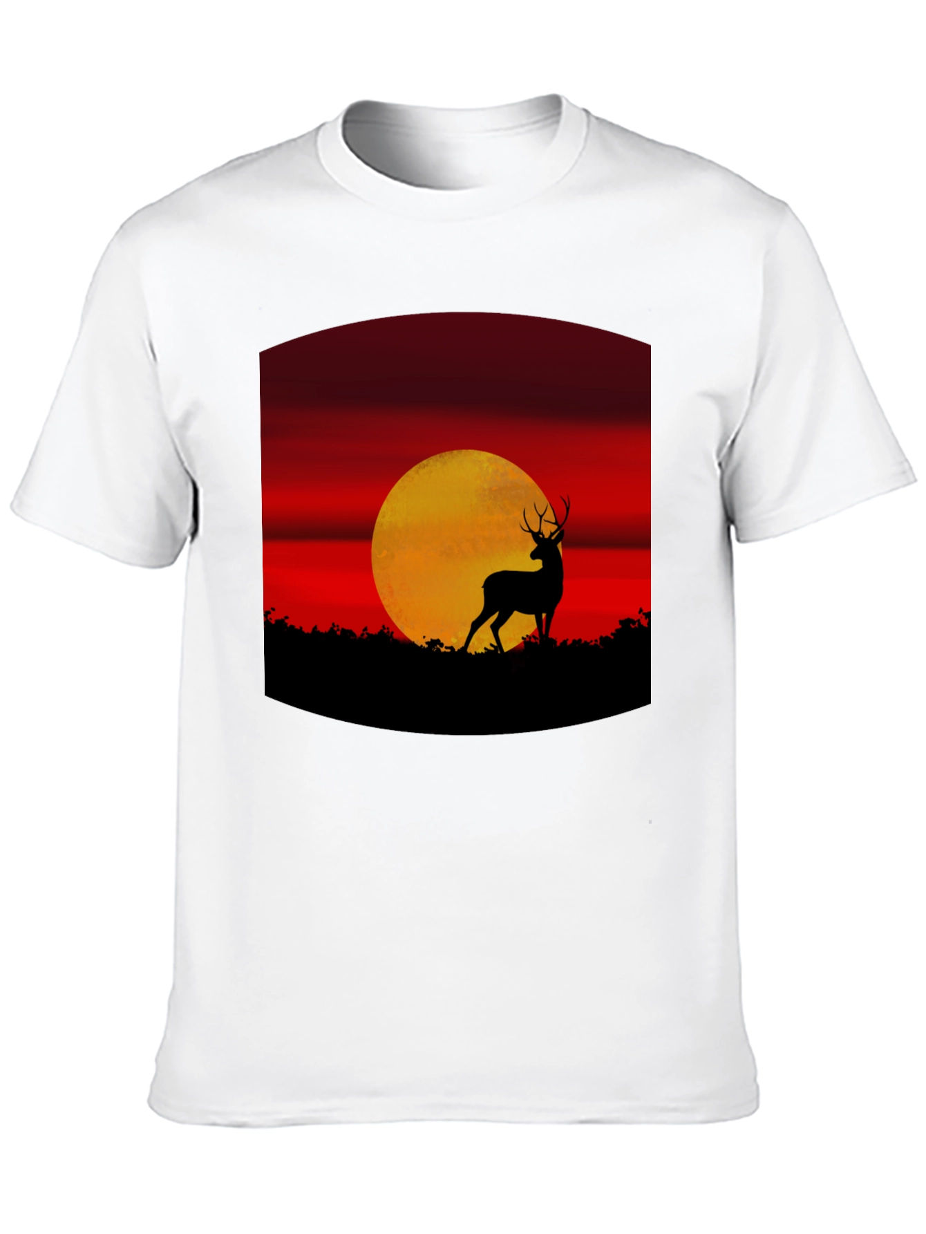 Black Deer Sunset Graphic Tee - Nature Inspired T-Shirt view 10