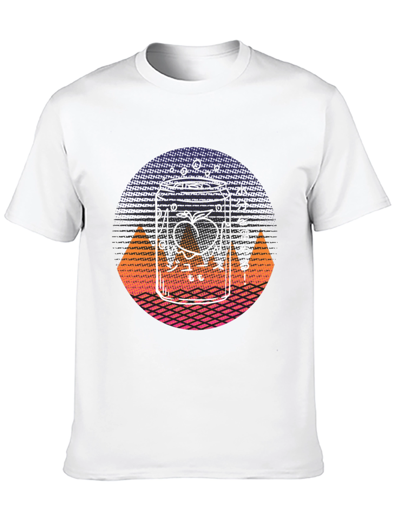 Black Retro Peach Juice T-Shirt view 10