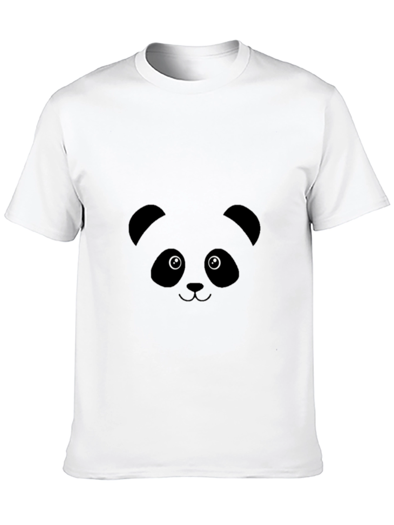Black Cute Panda Face Graphic Tee - Black Unisex T-Shirt view 10