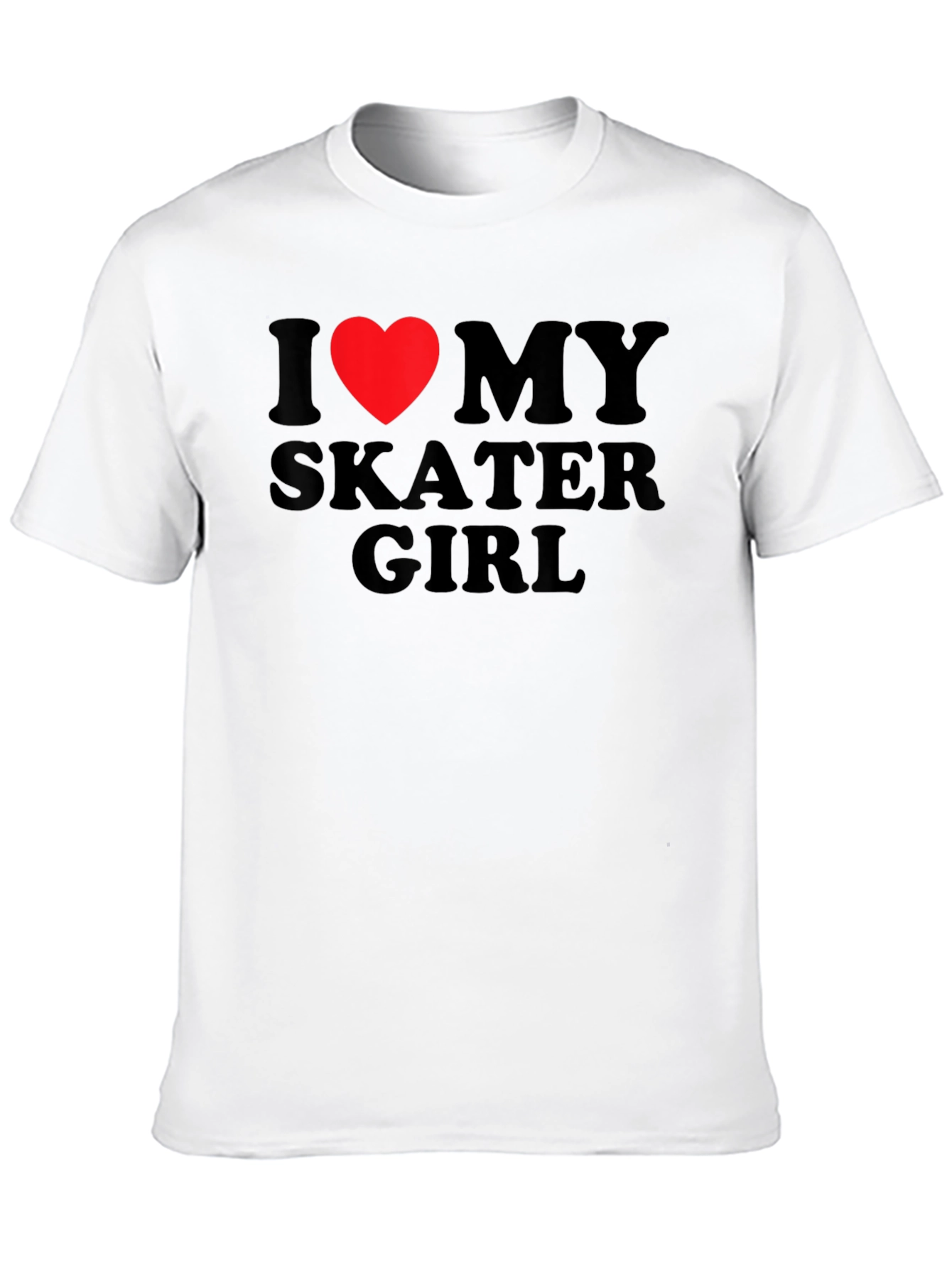 Black I Heart My Skater Girl T-Shirt - Black Cotton Tee view 10
