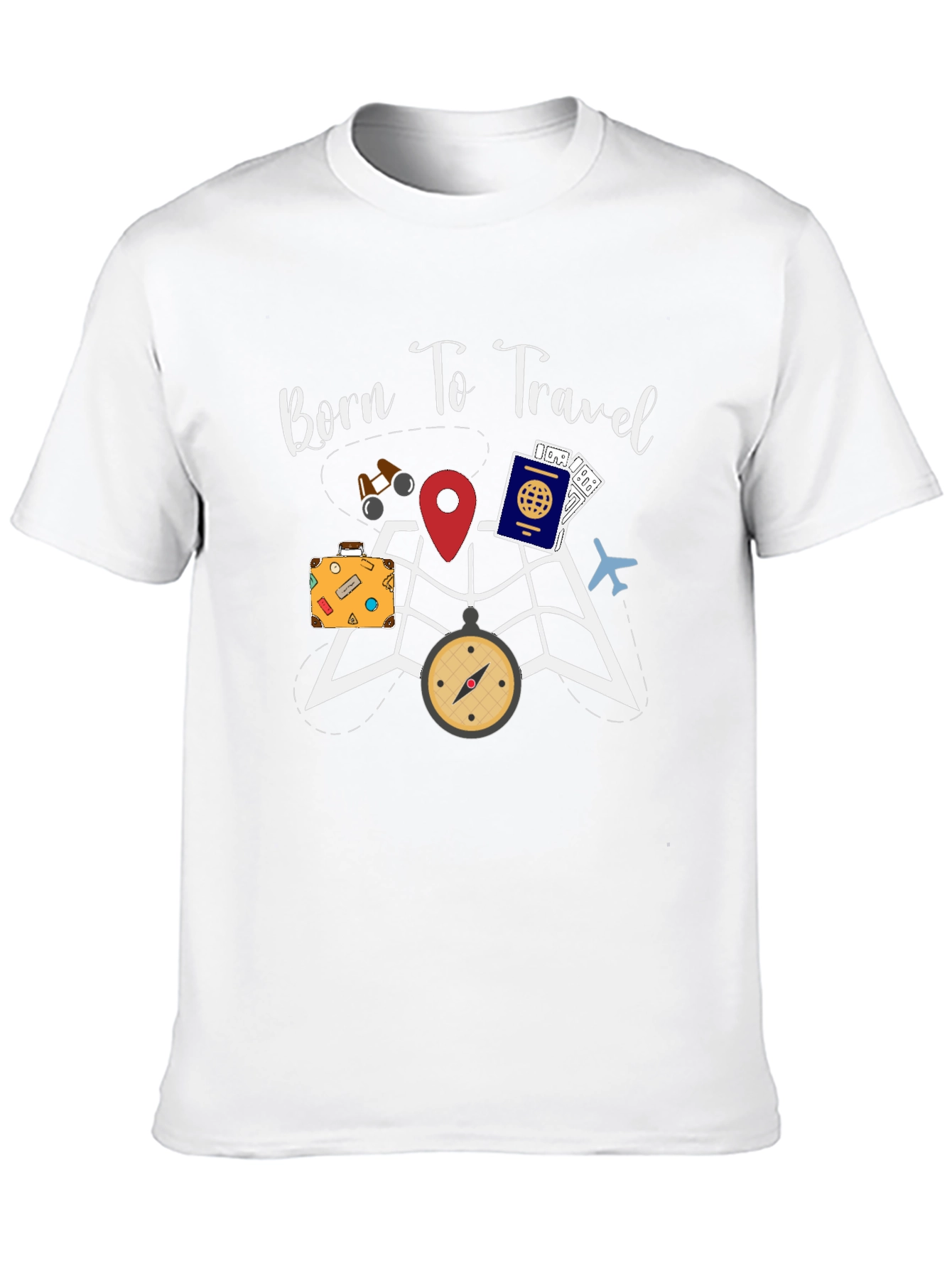 Black Born To Travel T-Shirt - Adventure Awaits! view 10