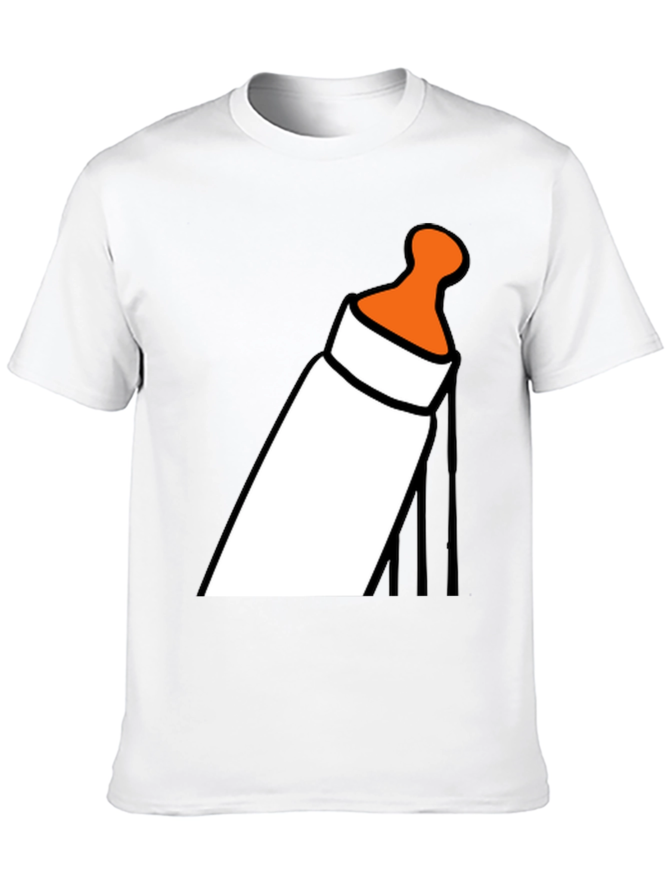 Black Baby Bottle Graphic T-Shirt - Funny Novelty Tee view 10