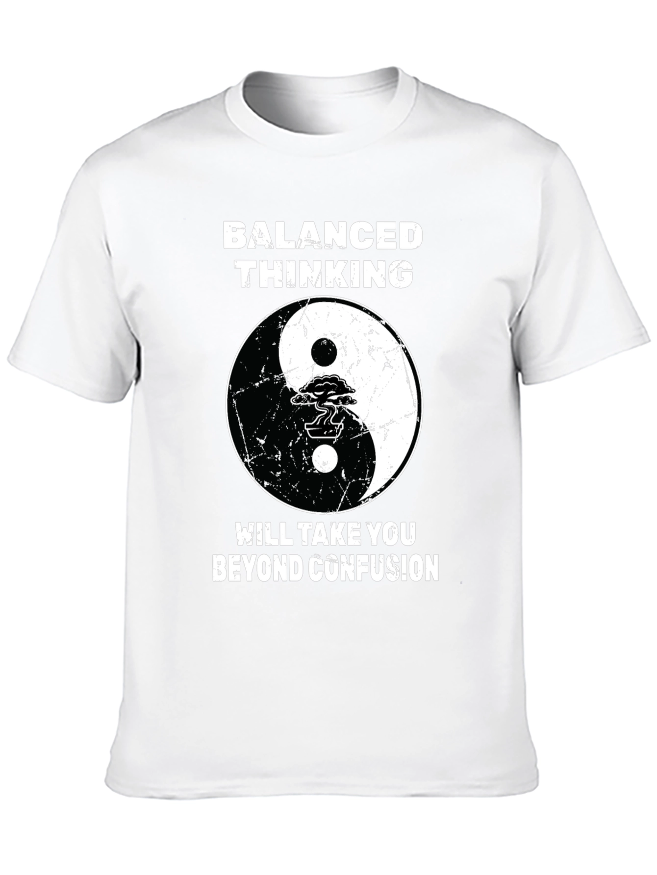 Black Balanced Thinking Yin Yang T-Shirt view 10