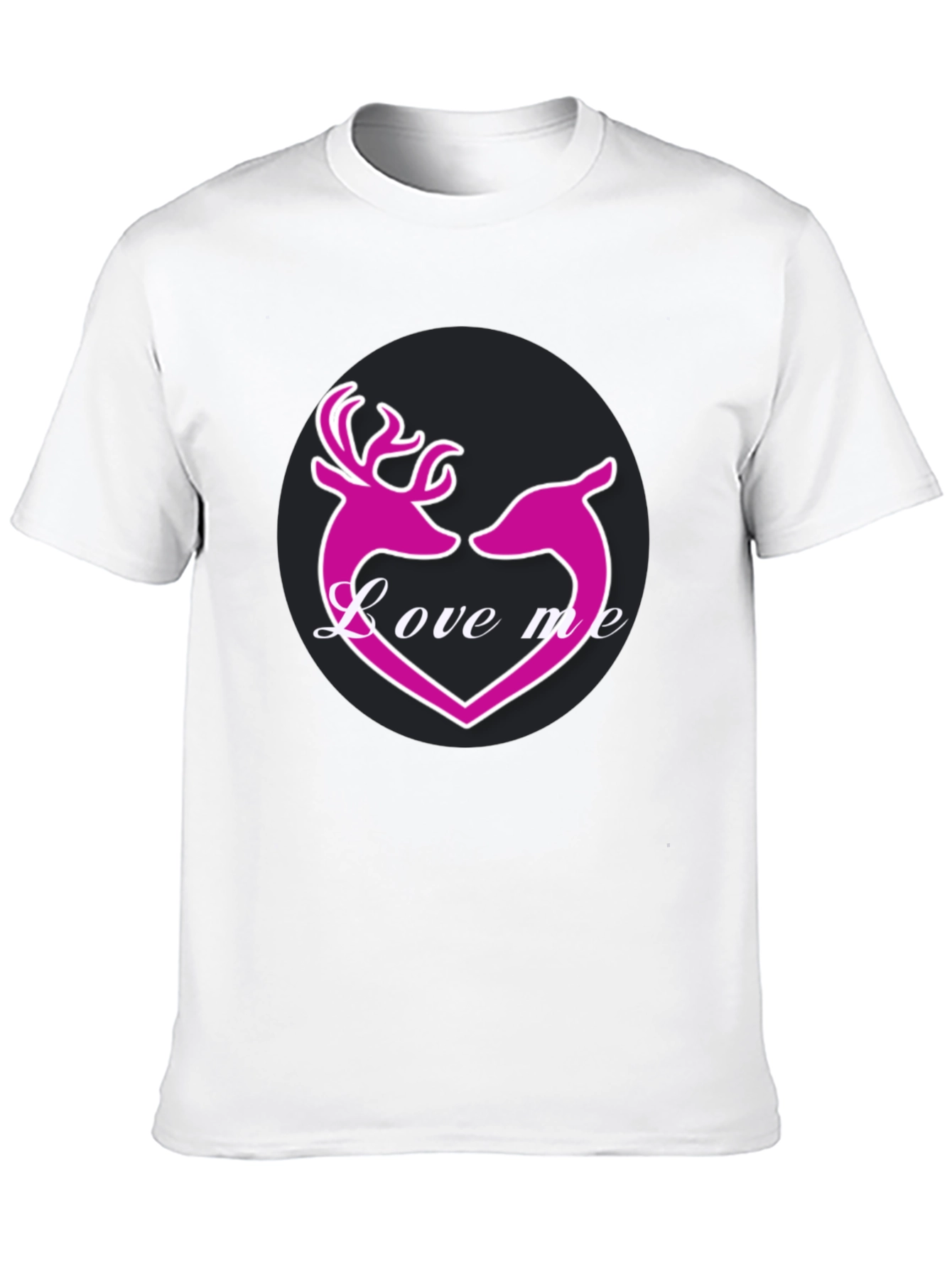Black Love Me Deer Heart Graphic T-Shirt view 10