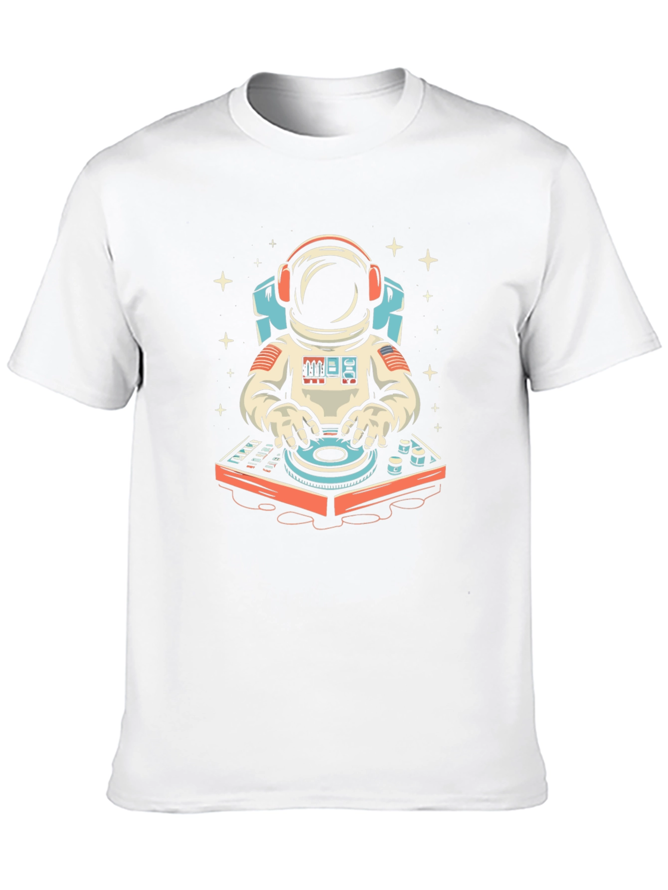 Black Astronaut DJ Graphic Tee - Space Music Lover T-Shirt view 10