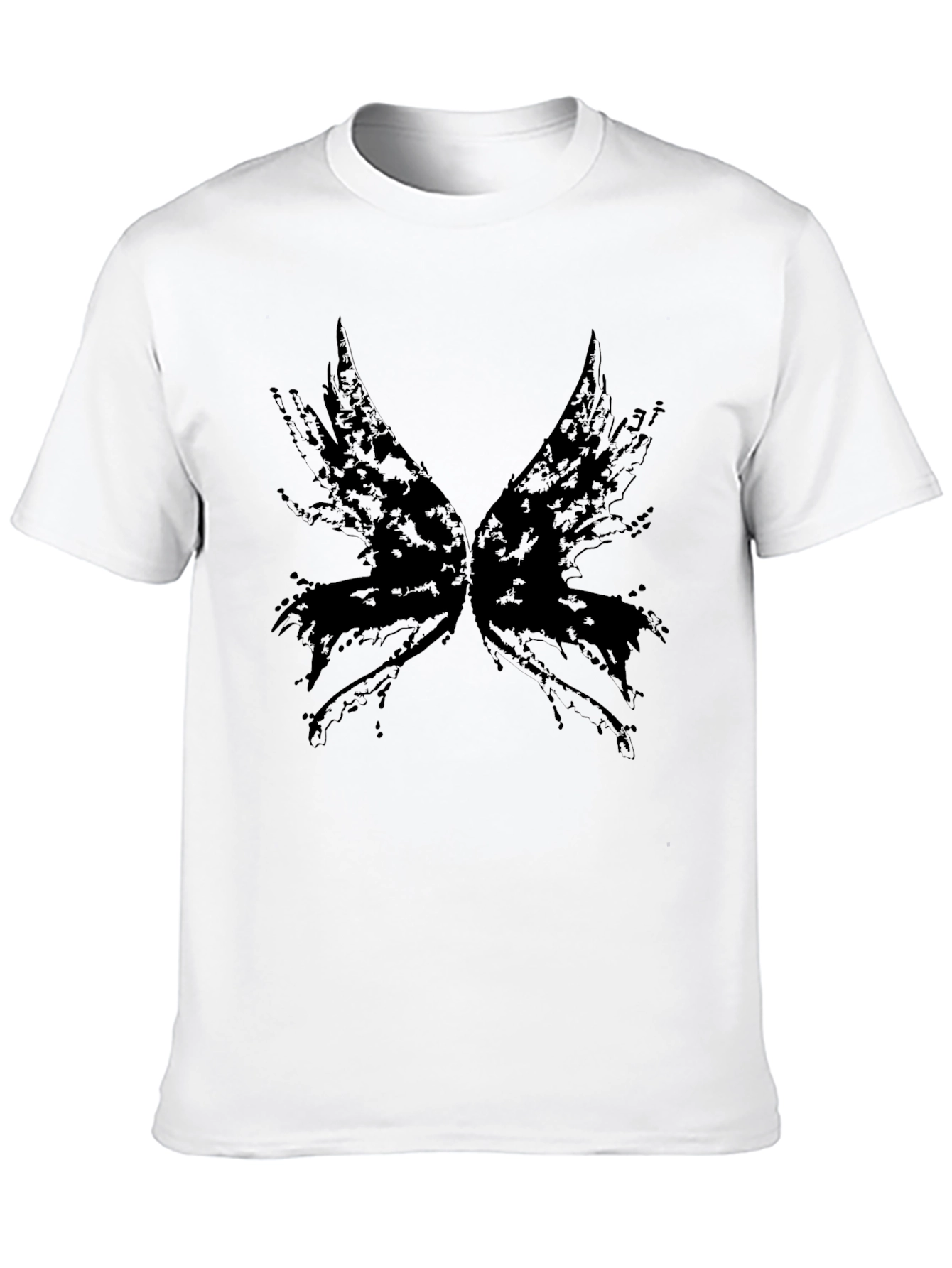 Black Abstract Wings Graphic Tee - Black Cotton Blend view 10