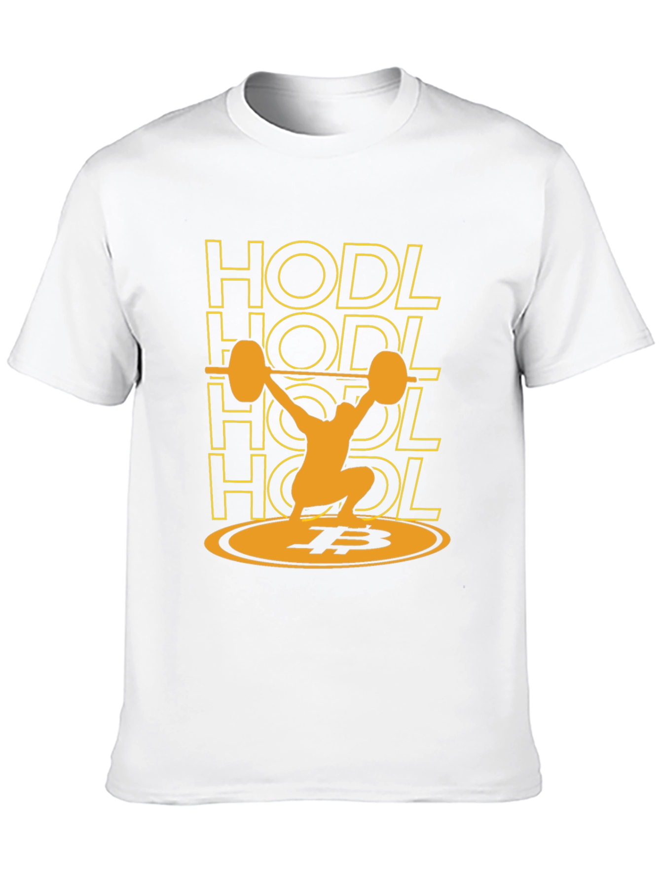 Black HODL Bitcoin Weightlifting Black T-Shirt view 10