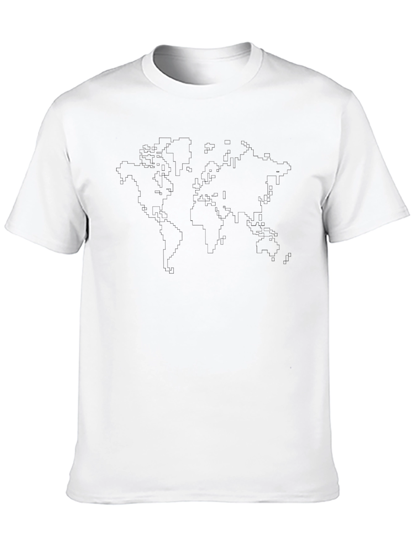 Black World Map Graphic Tee - Black Crew Neck T-Shirt view 10