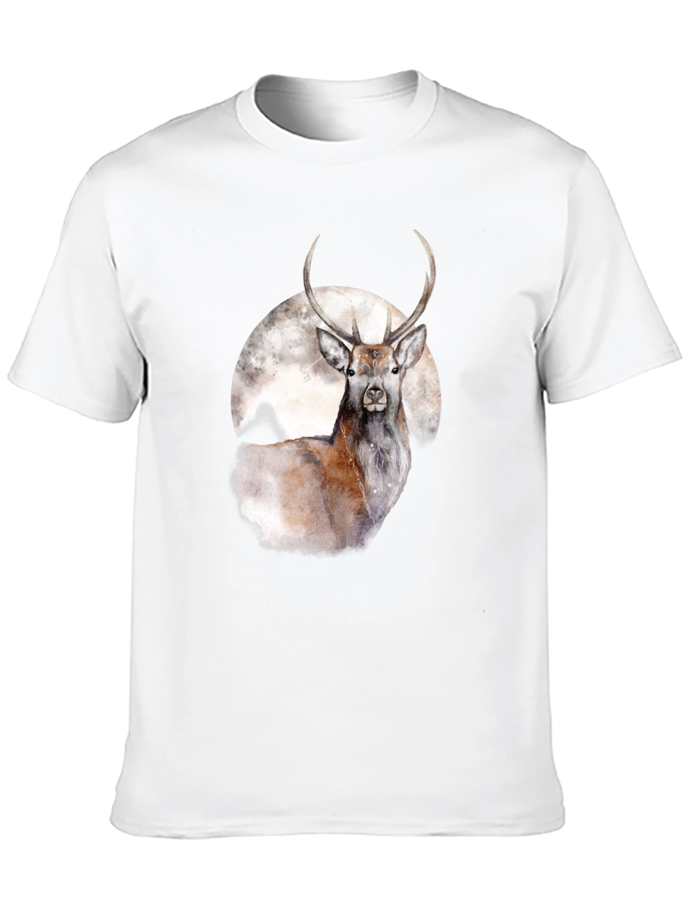 Black Deer and Moon Graphic Tee - Stylish Black T-Shirt view 10