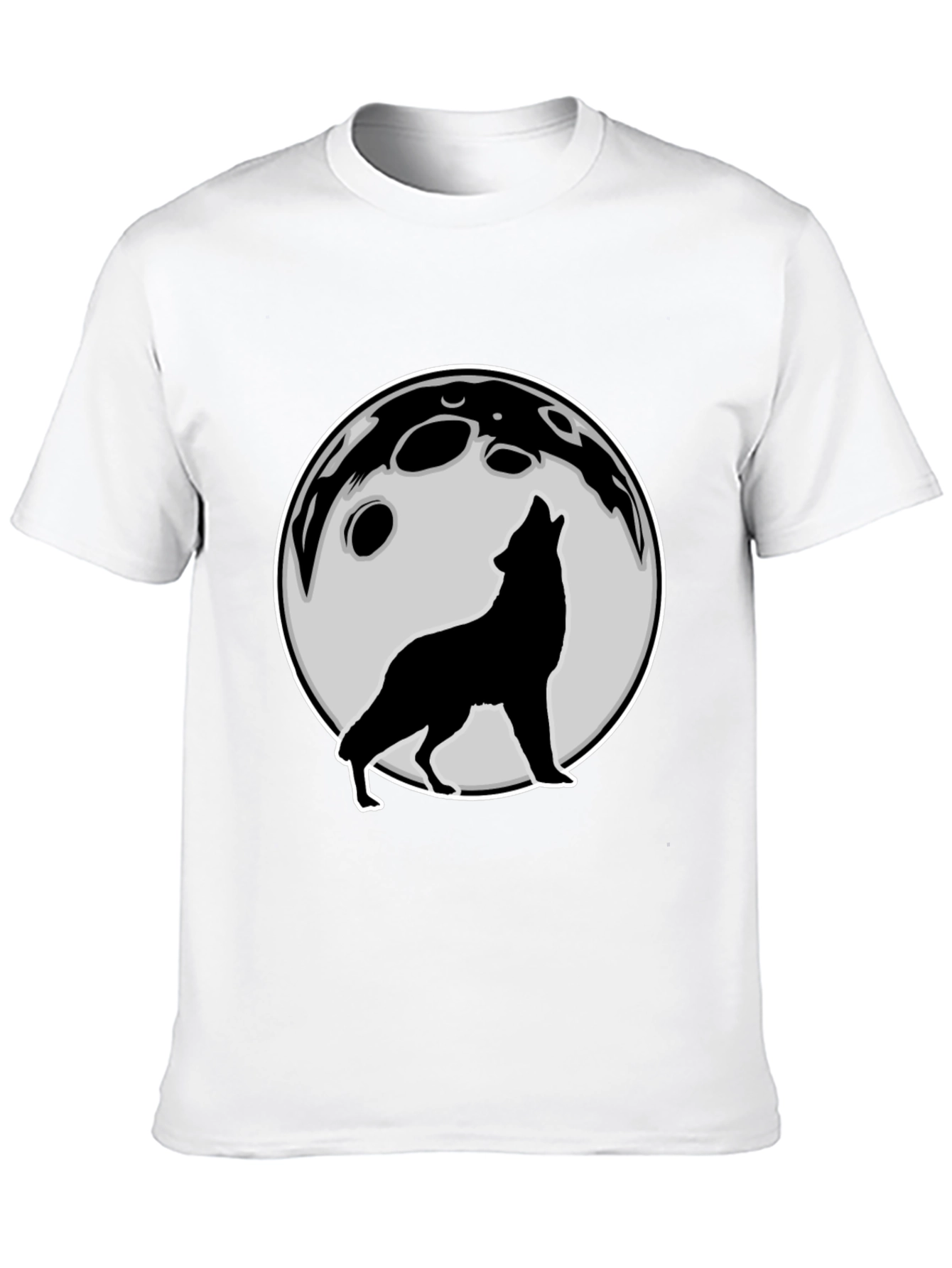 Black Wolf Howling at Moon Graphic Tee - Black view 10