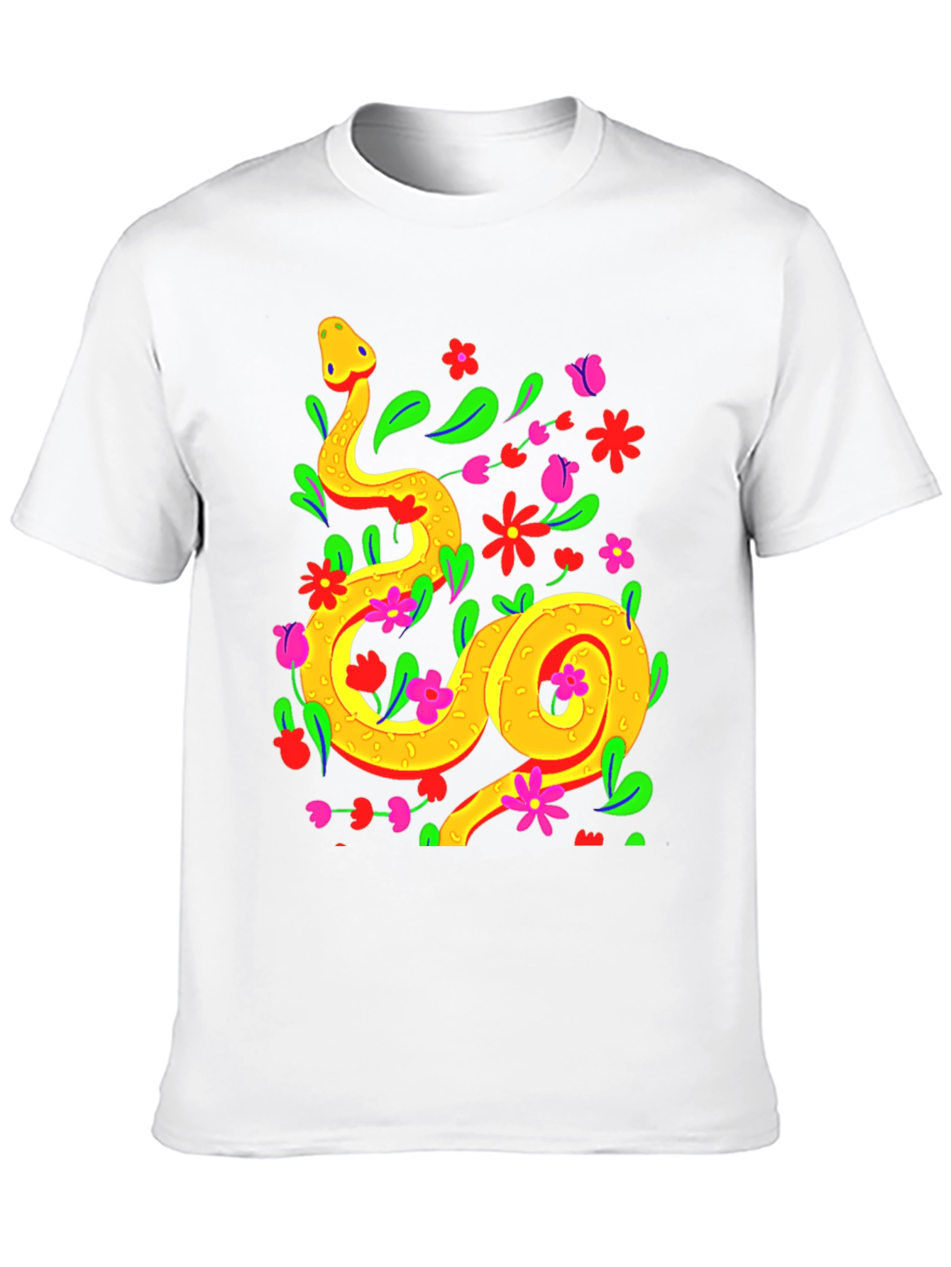 Black Floral Snake Graphic Tee - Stylish & Unique view 10