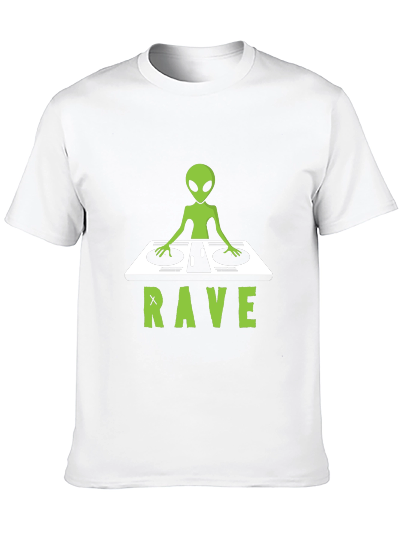 Black Alien DJ Rave T-Shirt - Unique Graphic Tee view 10