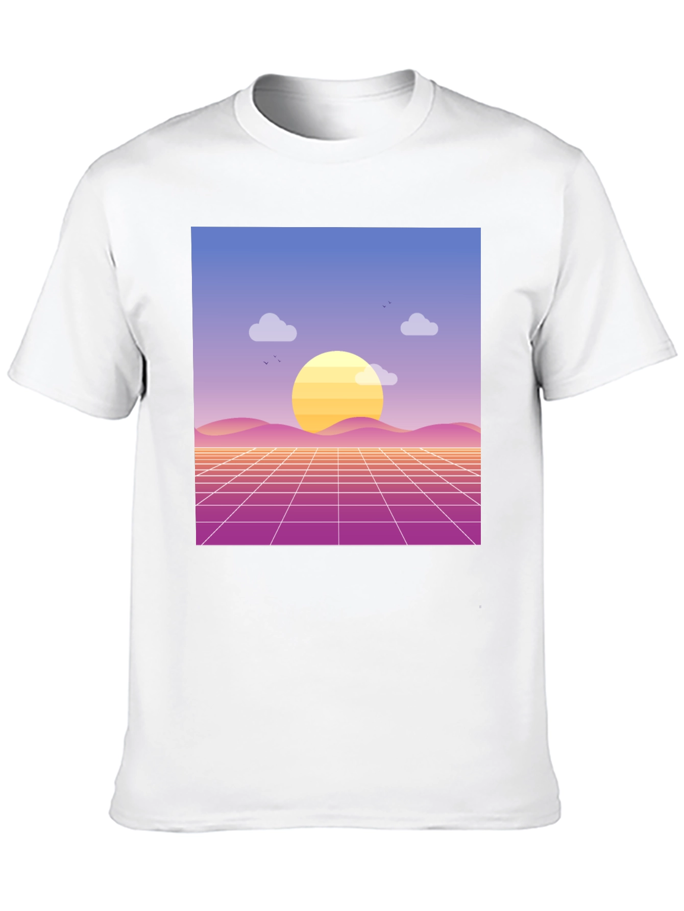 Black Retro Sunset Graphic Tee - Black Cotton Blend view 10
