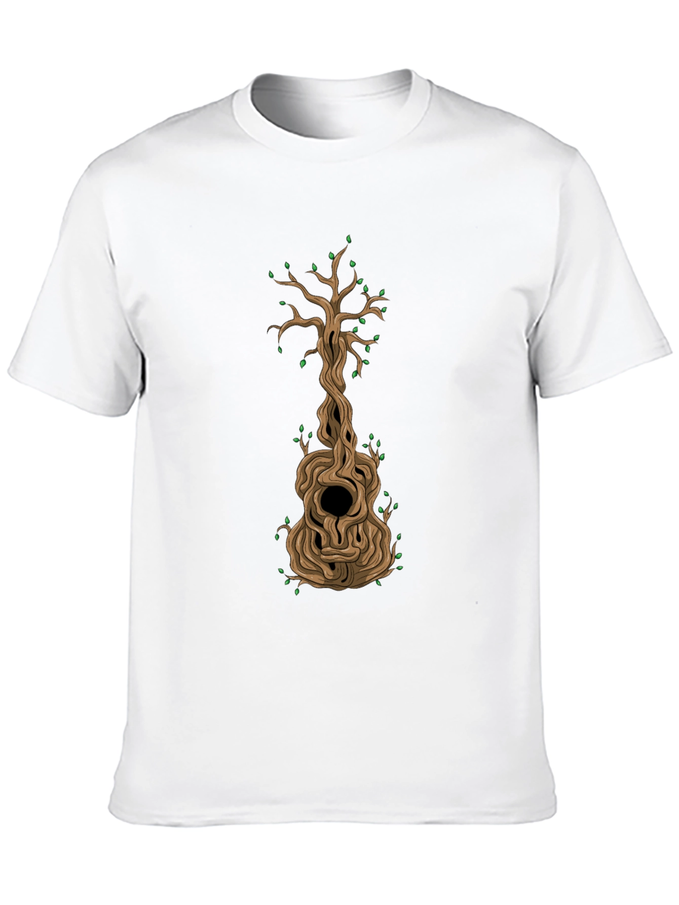 Black Guitar Tree Graphic T-Shirt - Unique Design view 10