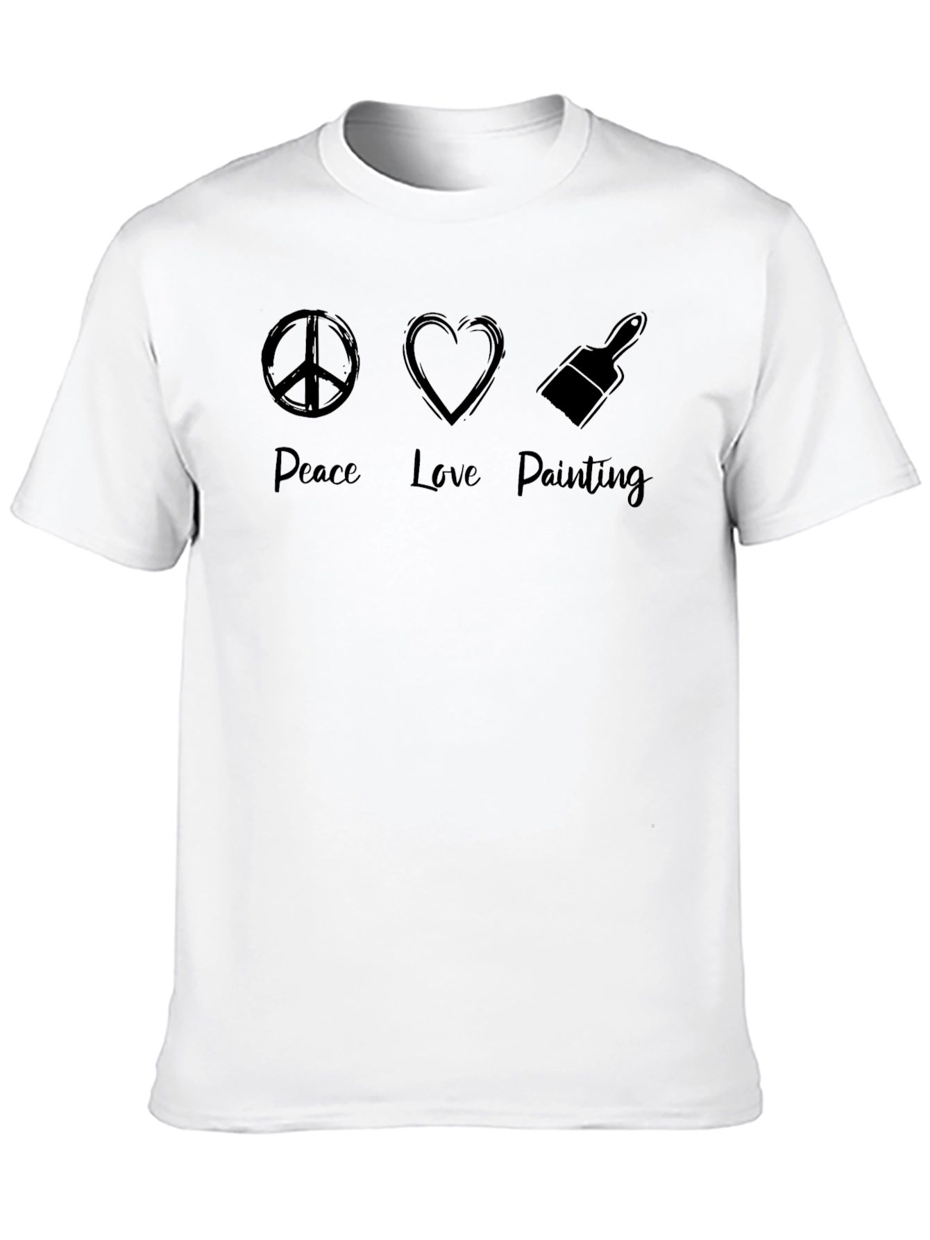 Black Peace Love Painting Black T-Shirt view 10
