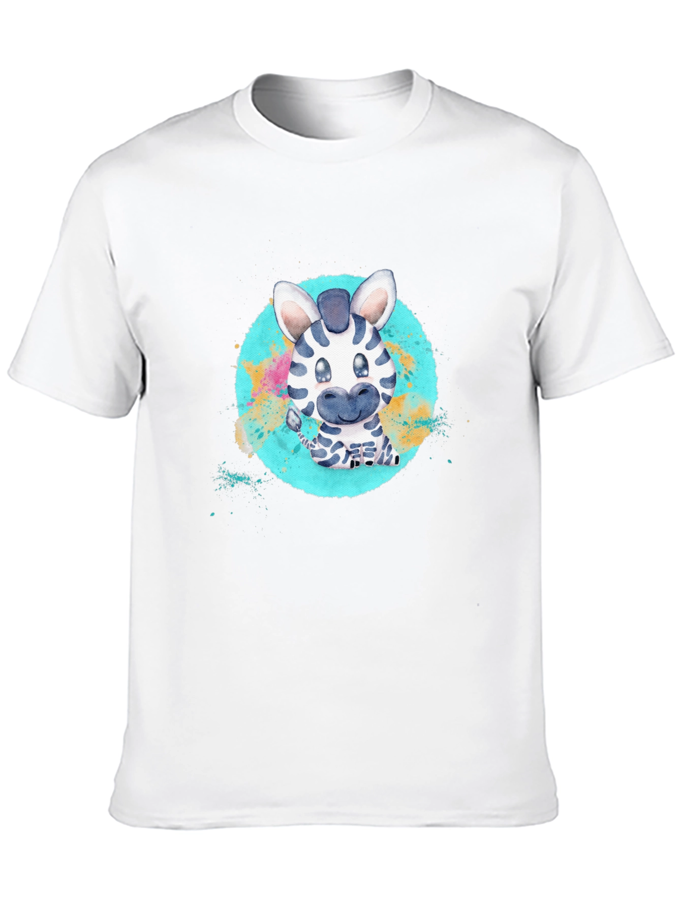 Black Cute Zebra Graphic Black T-Shirt view 10