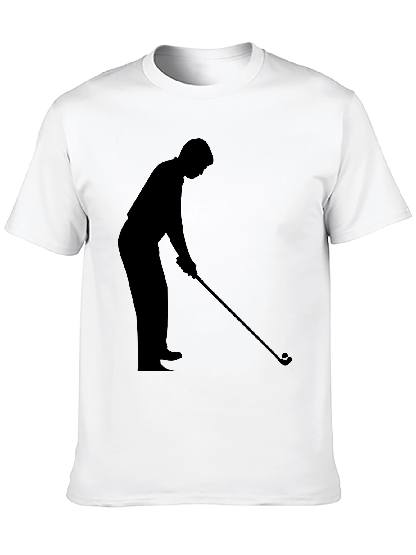 Black Golfer Silhouette Black T-Shirt view 10